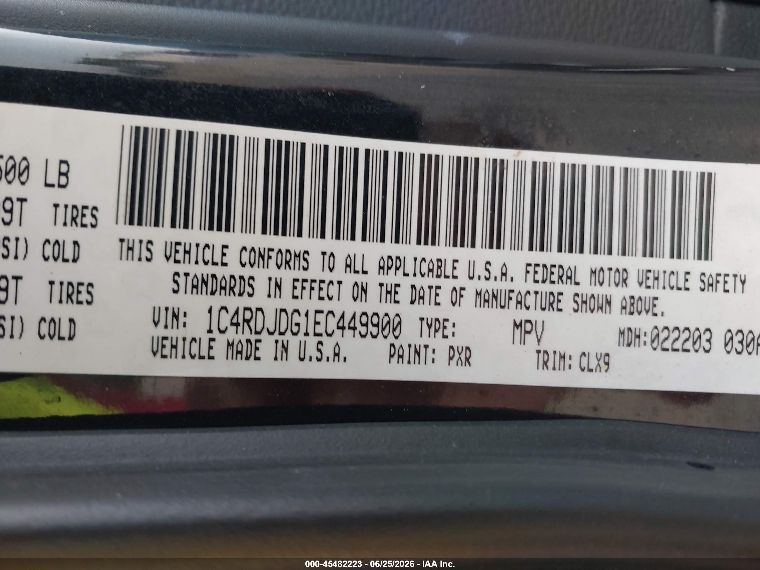2014 Dodge Durango Limited Black vin: 1C4RDJDG1EC449900