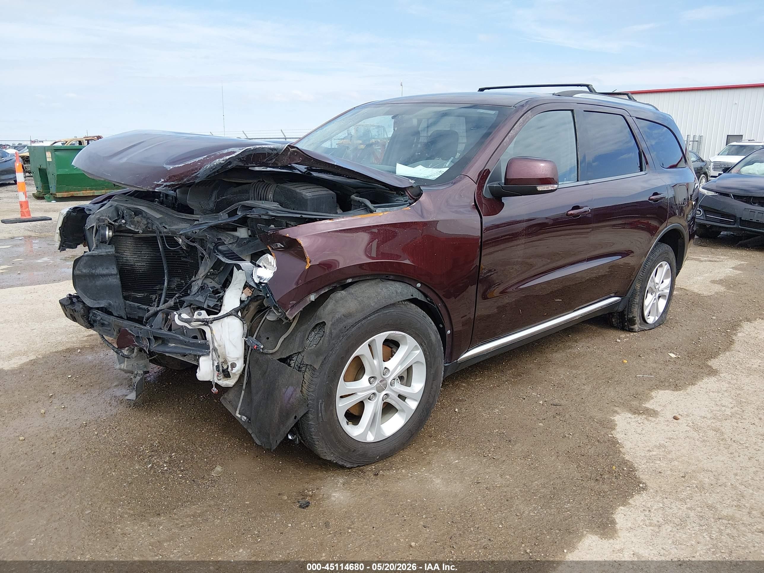 2012 Dodge Durango Crew Burgundy vin: 1C4RDJDG2CC322070
