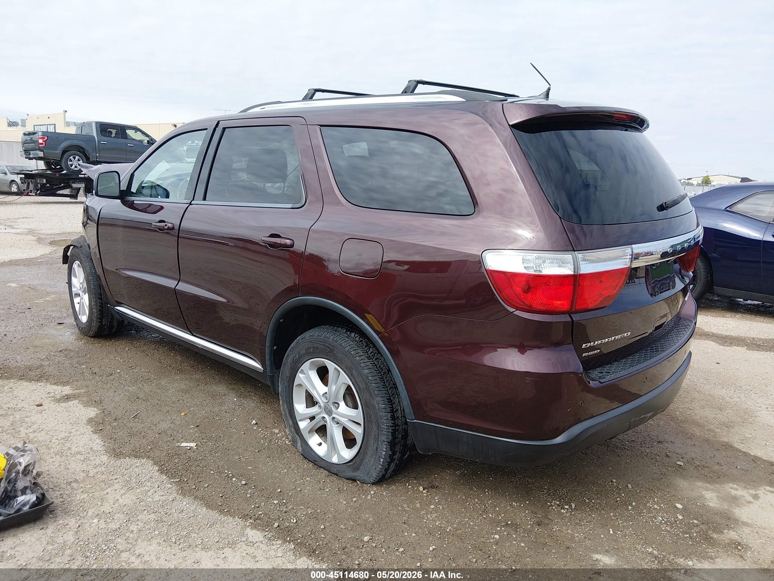 2012 Dodge Durango Crew Burgundy vin: 1C4RDJDG2CC322070