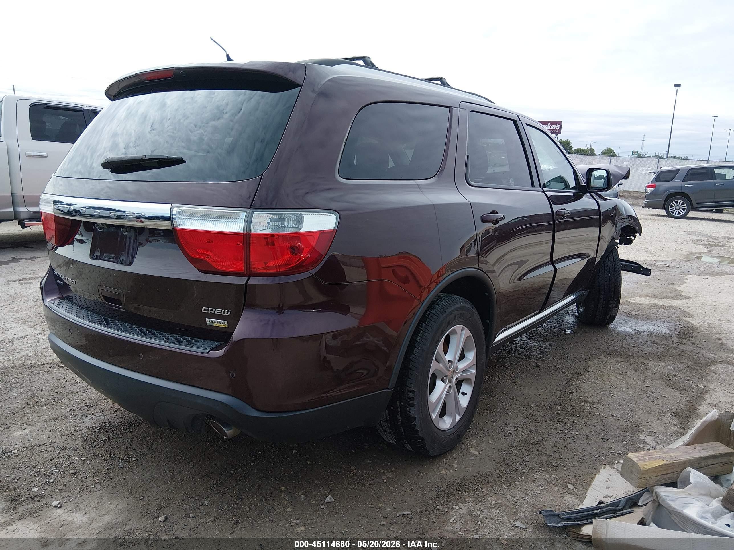 2012 Dodge Durango Crew Burgundy vin: 1C4RDJDG2CC322070