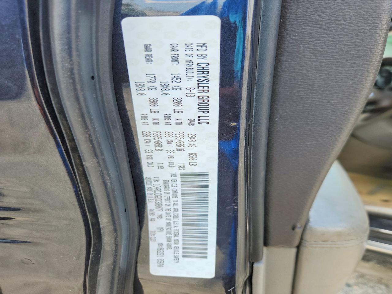 2013 Dodge Durango Crew Black vin: 1C4RDJDG2DC688077