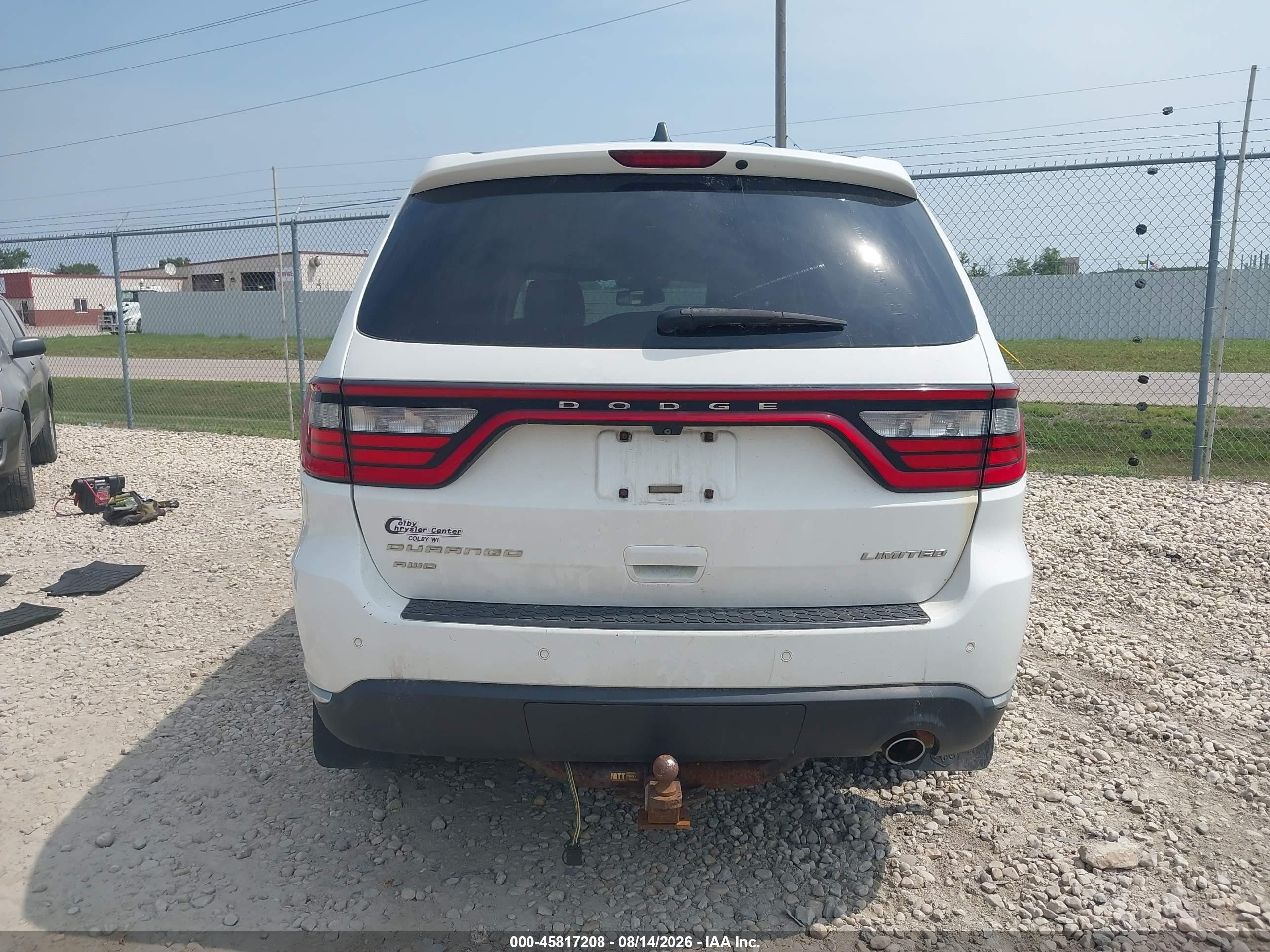 2014 Dodge Durango Limited Белый vin: 1C4RDJDG2EC979390