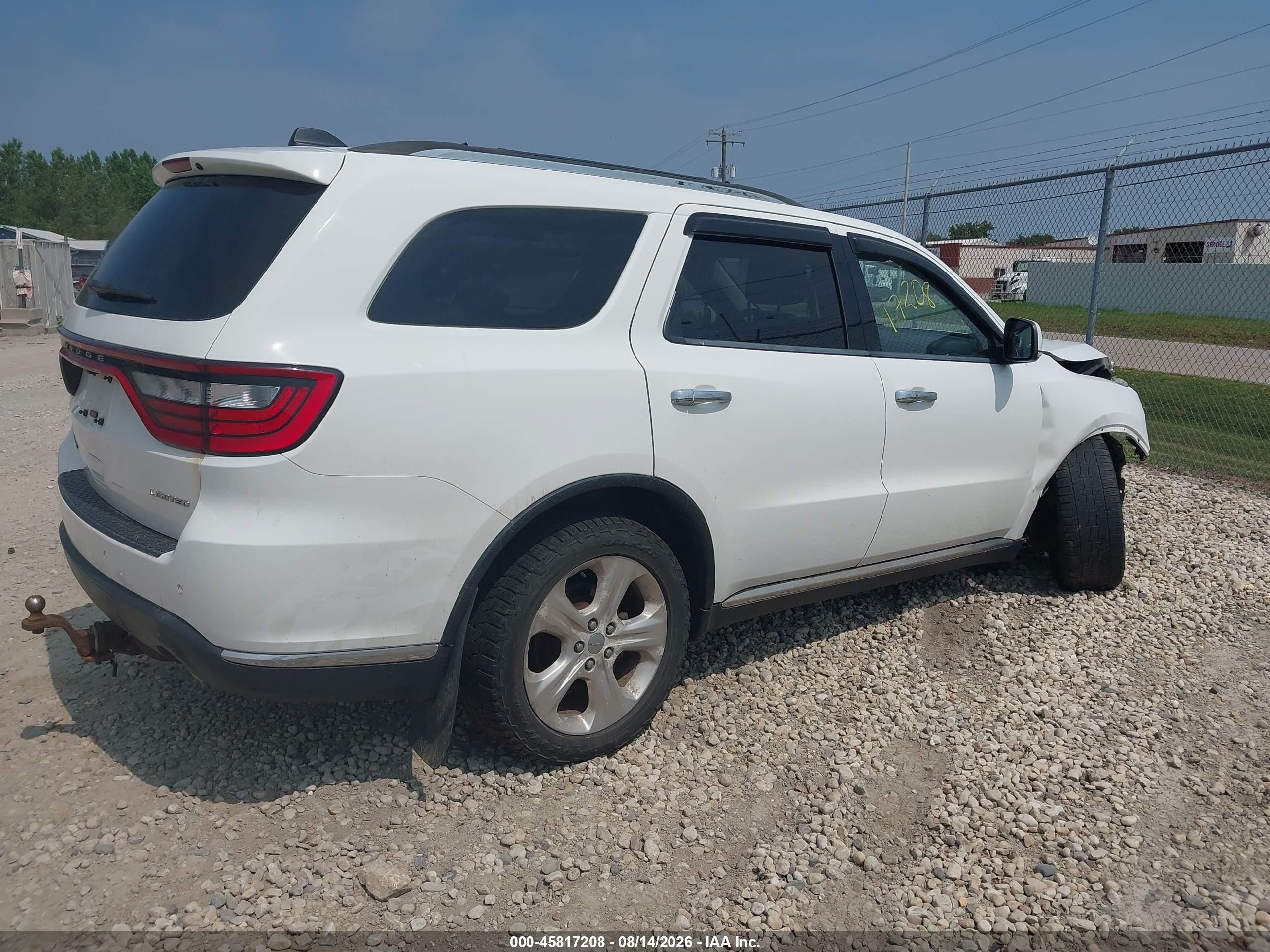 2014 Dodge Durango Limited Белый vin: 1C4RDJDG2EC979390
