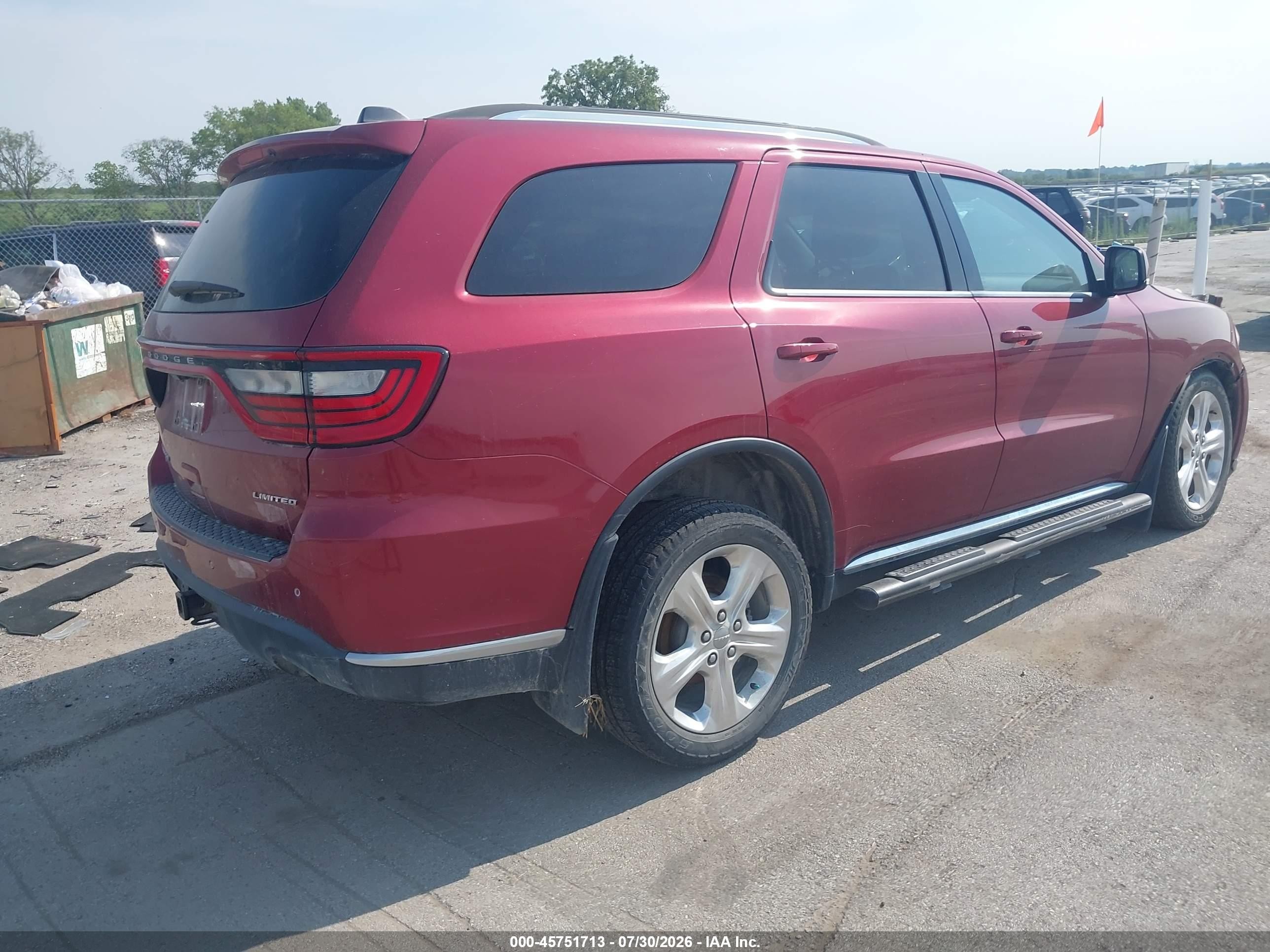 2015 Dodge Durango Limited Red vin: 1C4RDJDG2FC121189