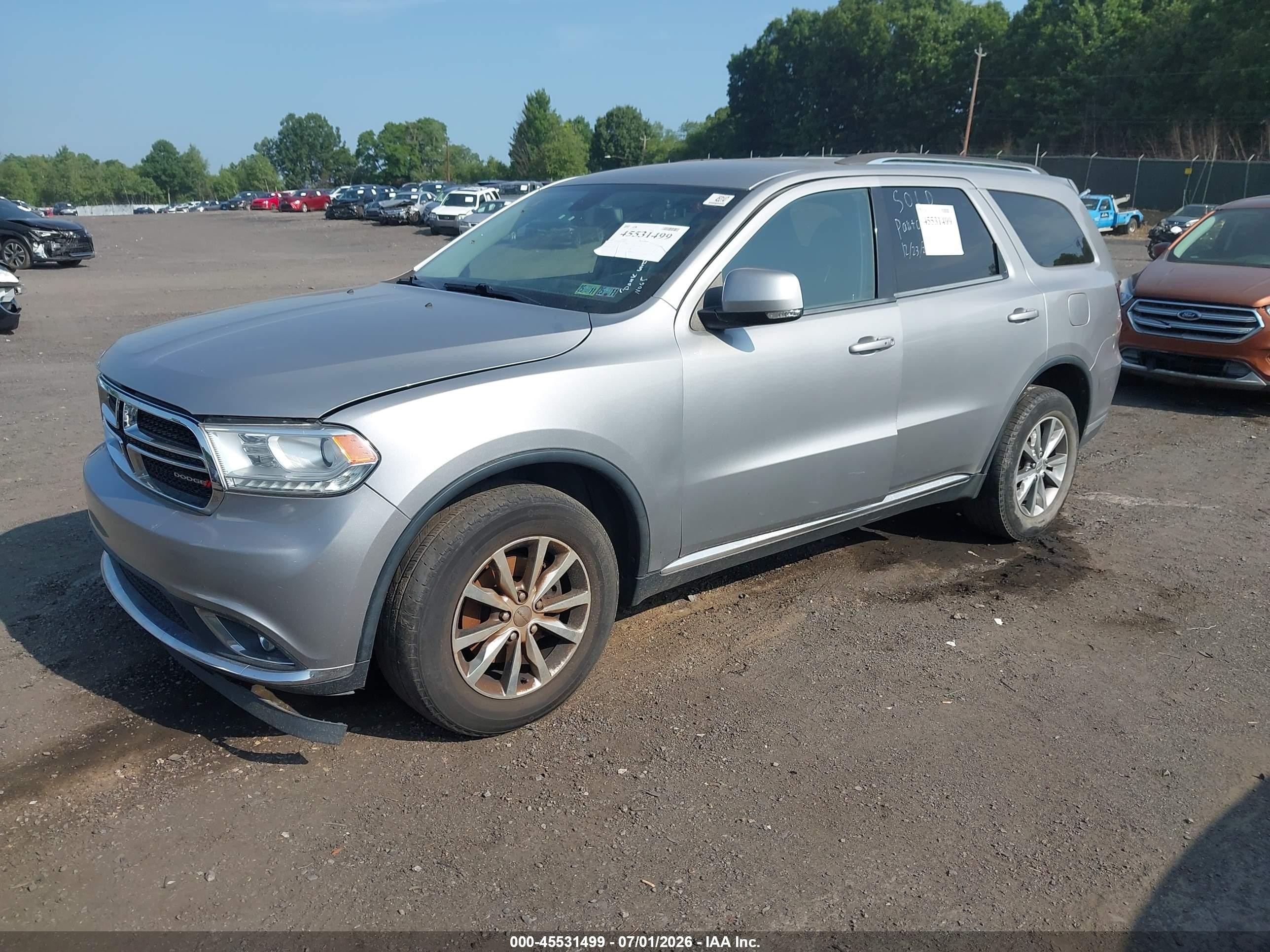 2015 Dodge Durango Limited Silver vin: 1C4RDJDG2FC766215