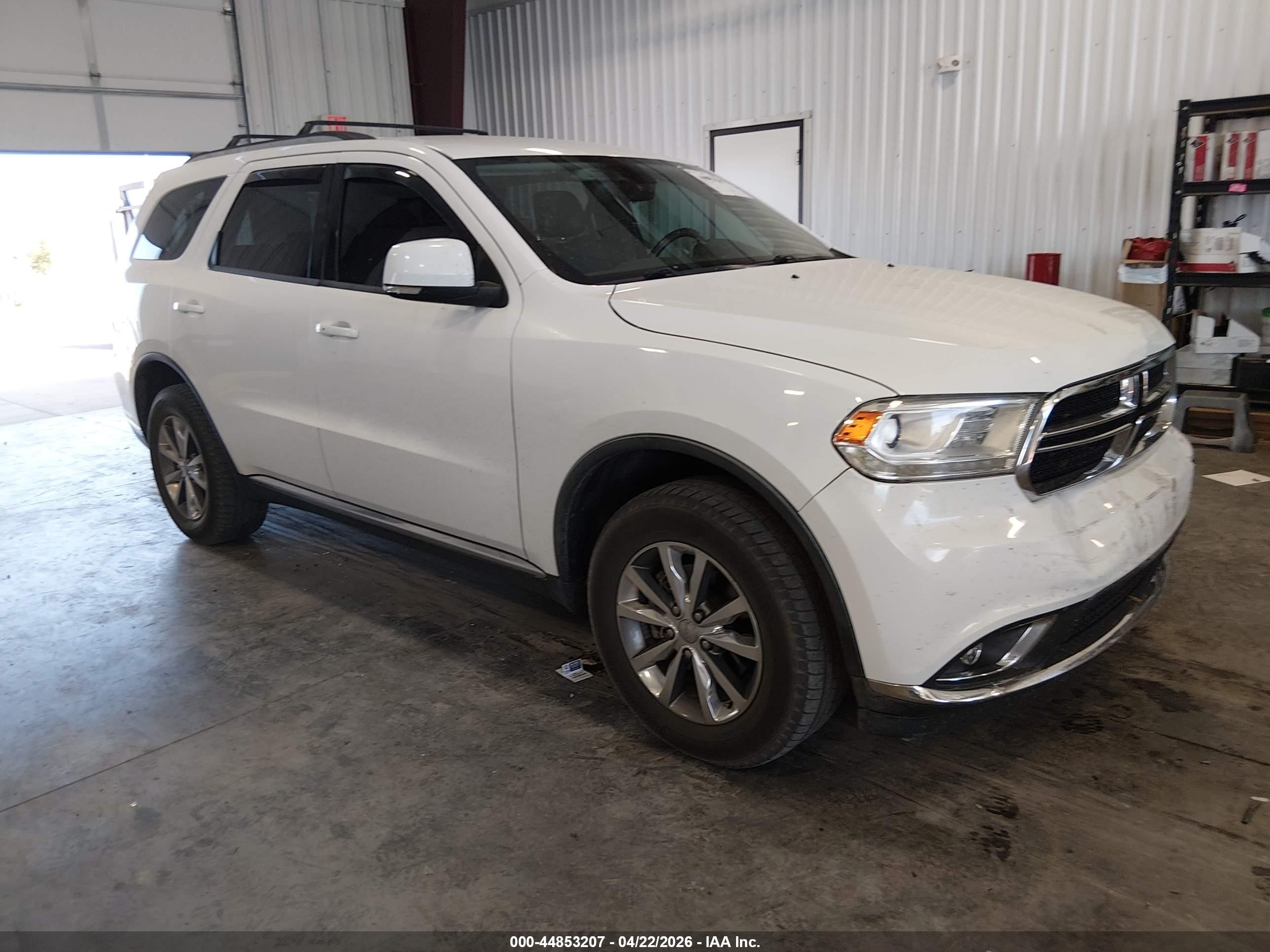 2015 Dodge Durango Limited White vin: 1C4RDJDG2FC795603