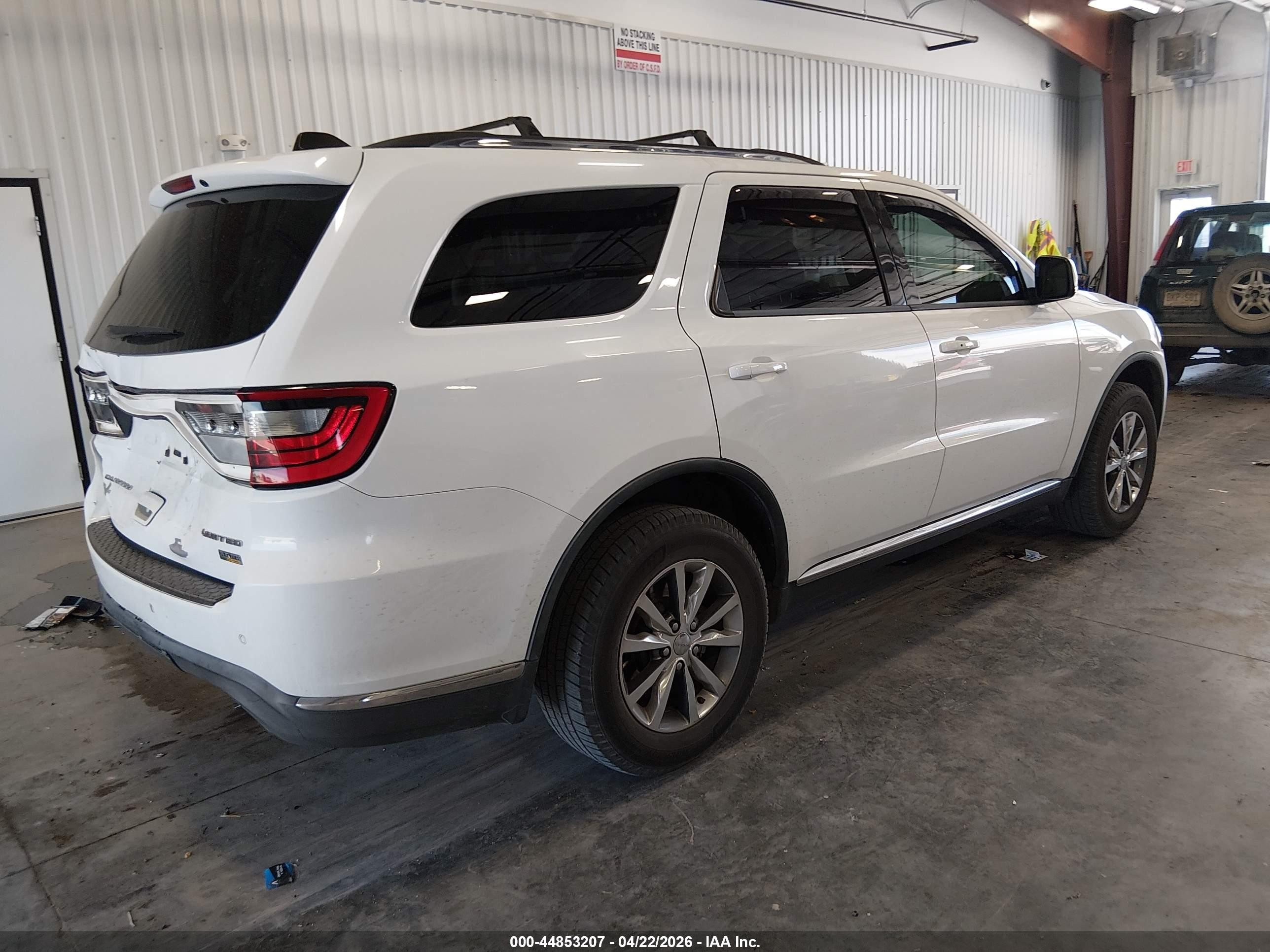 2015 Dodge Durango Limited White vin: 1C4RDJDG2FC795603
