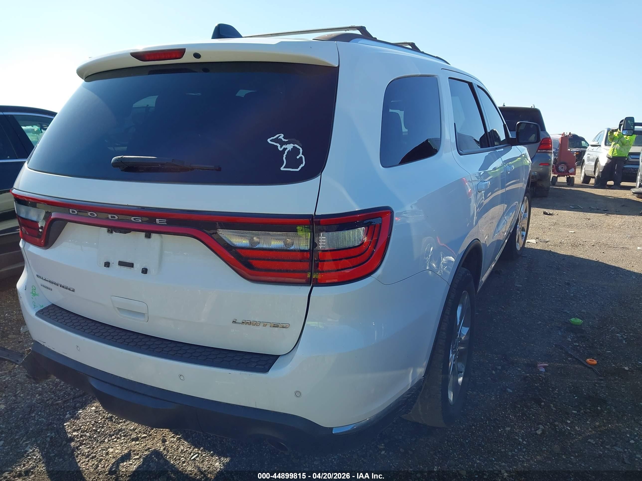 2015 Dodge Durango Limited White vin: 1C4RDJDG2FC811217