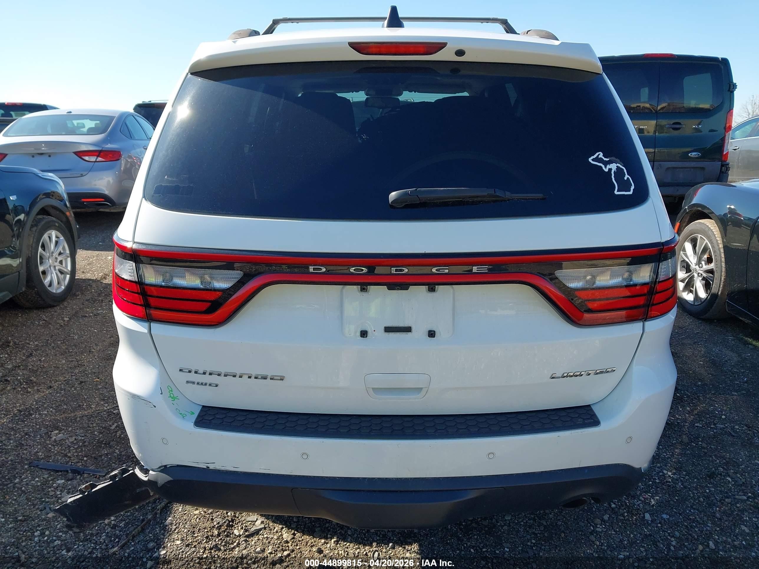 2015 Dodge Durango Limited White vin: 1C4RDJDG2FC811217