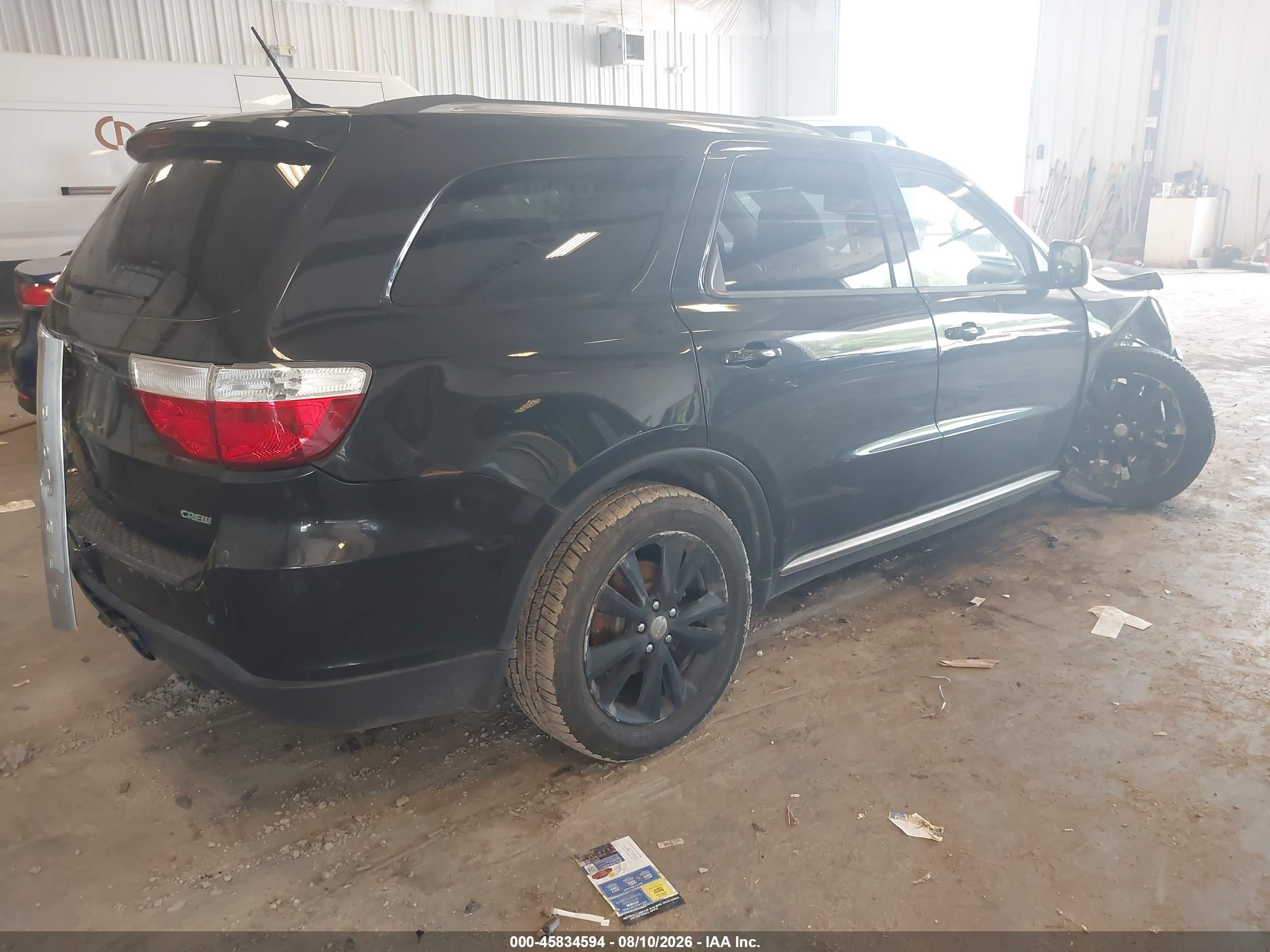 2012 Dodge Durango Crew Black vin: 1C4RDJDG3CC337189