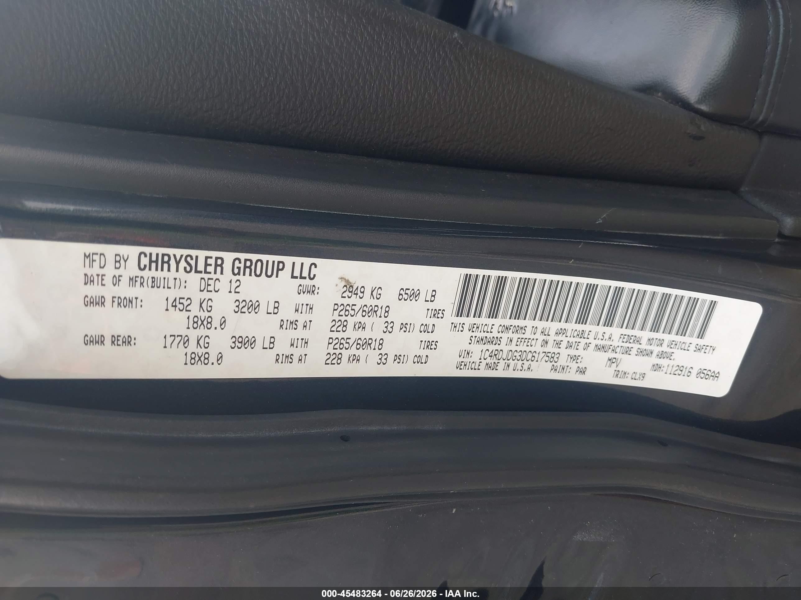 2013 Dodge Durango Crew Gray vin: 1C4RDJDG3DC617583