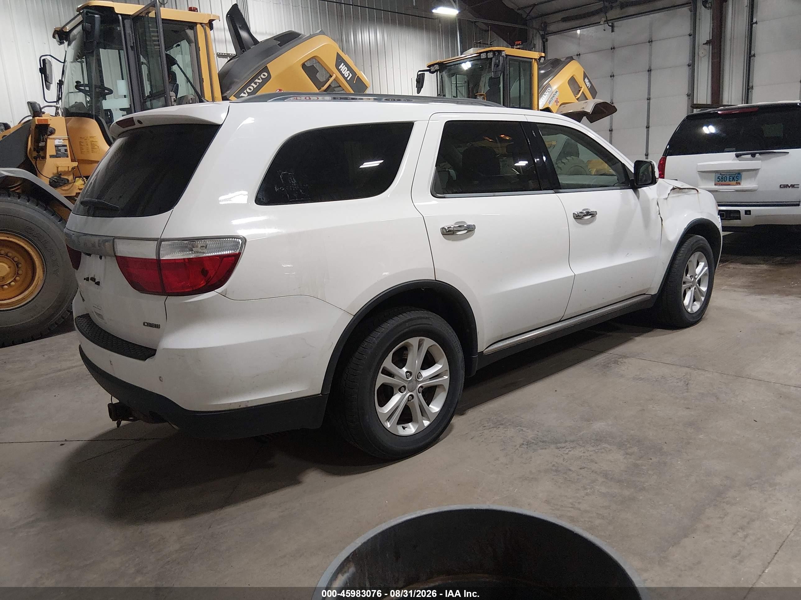 2013 Dodge Durango Crew White vin: 1C4RDJDG3DC637879