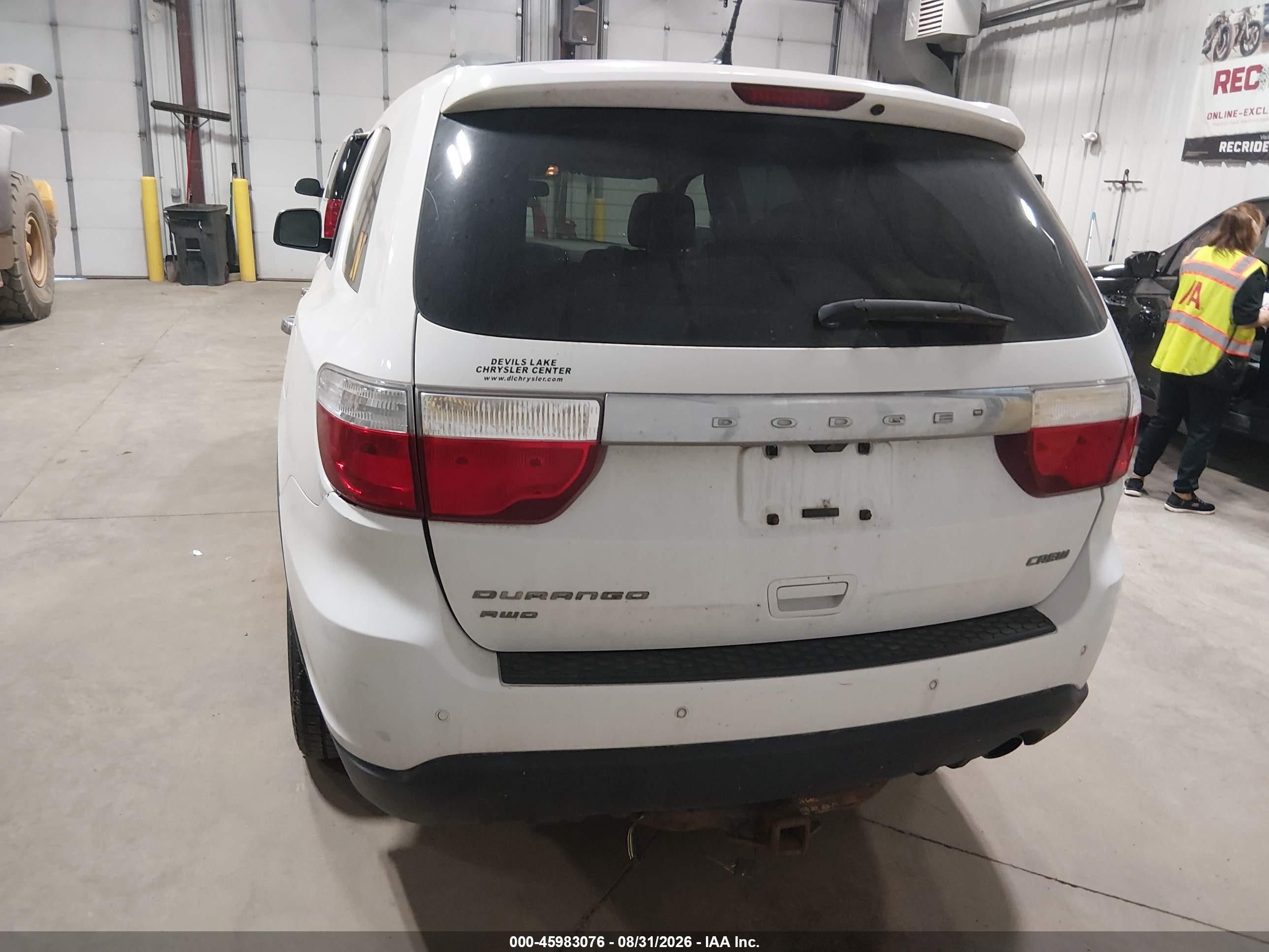 2013 Dodge Durango Crew White vin: 1C4RDJDG3DC637879