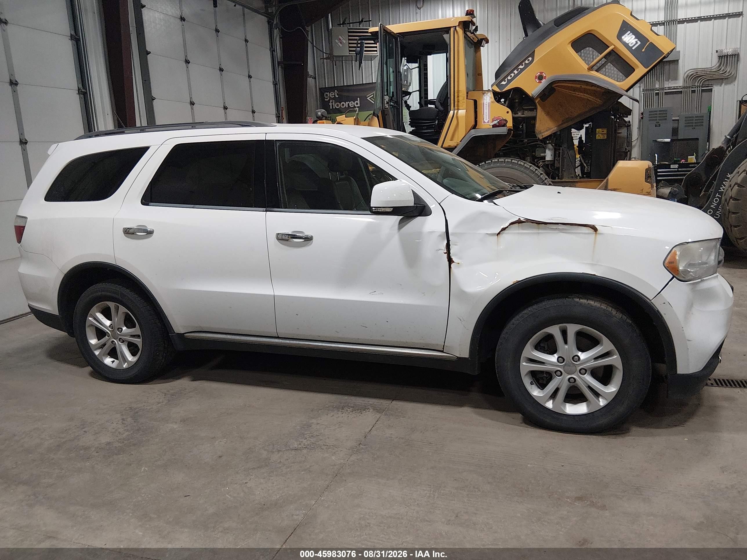 2013 Dodge Durango Crew White vin: 1C4RDJDG3DC637879