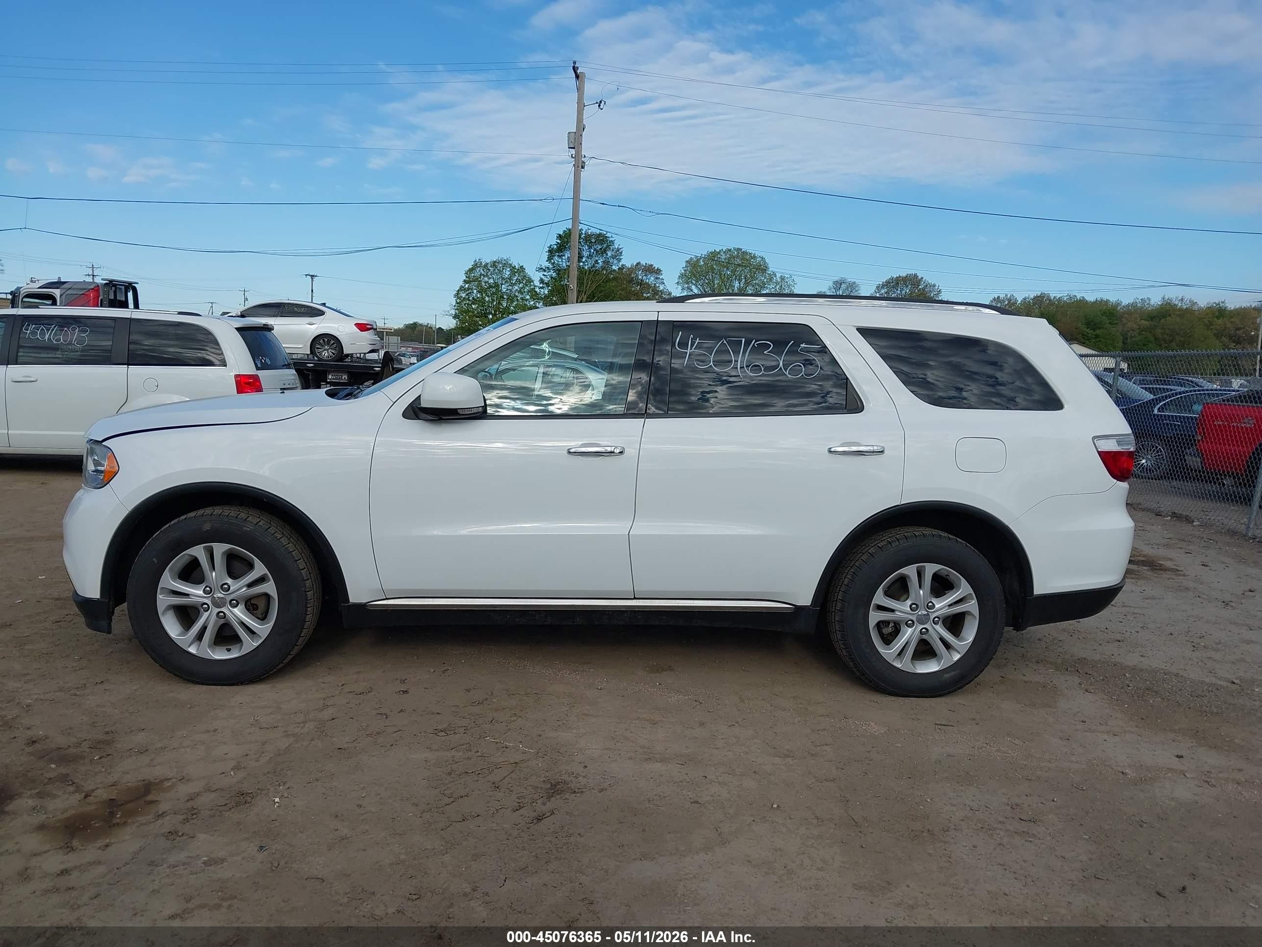 2013 Dodge Durango Crew White vin: 1C4RDJDG3DC674849