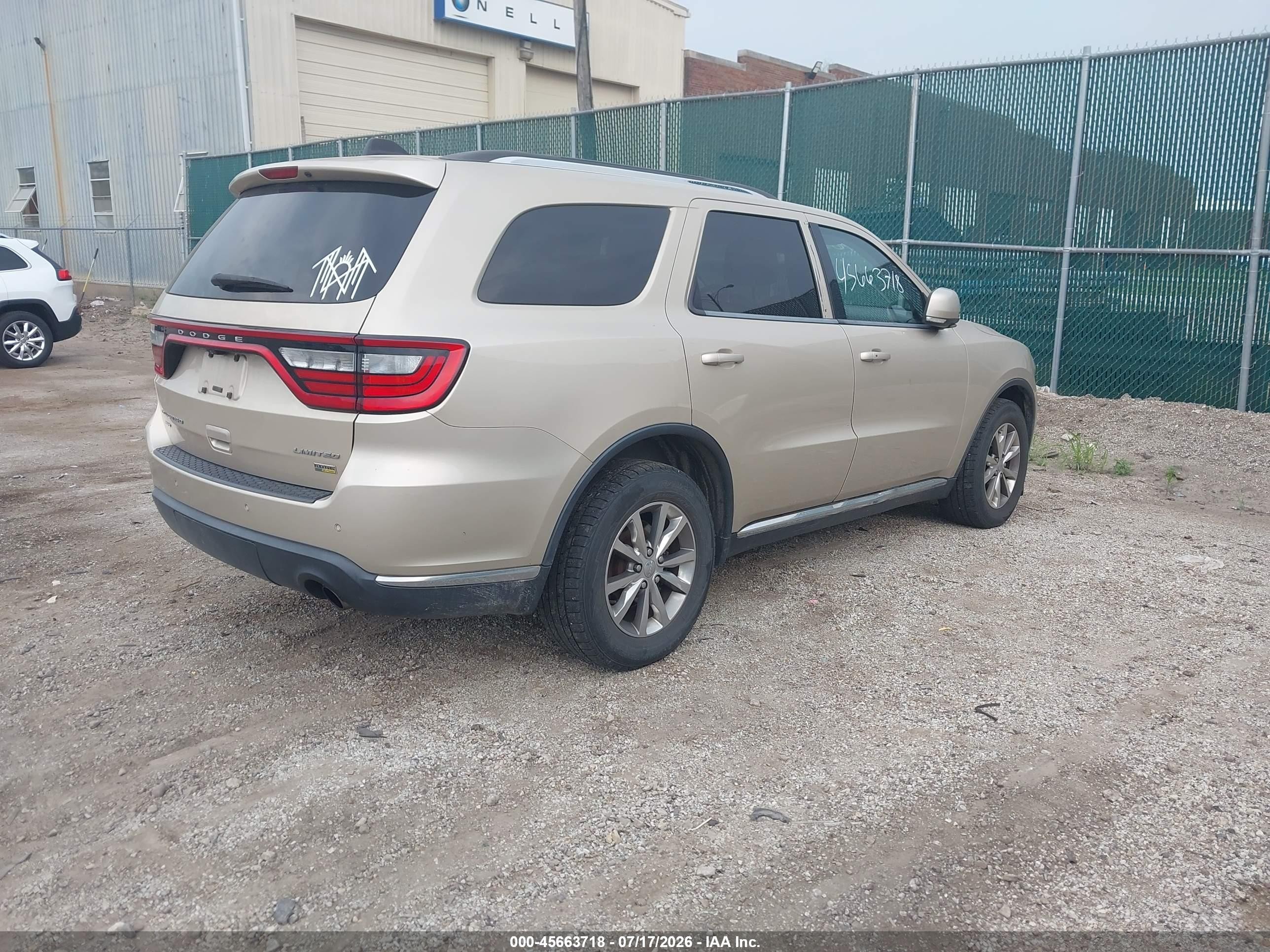 2014 Dodge Durango Limited Желто-коричневый vin: 1C4RDJDG3EC475365