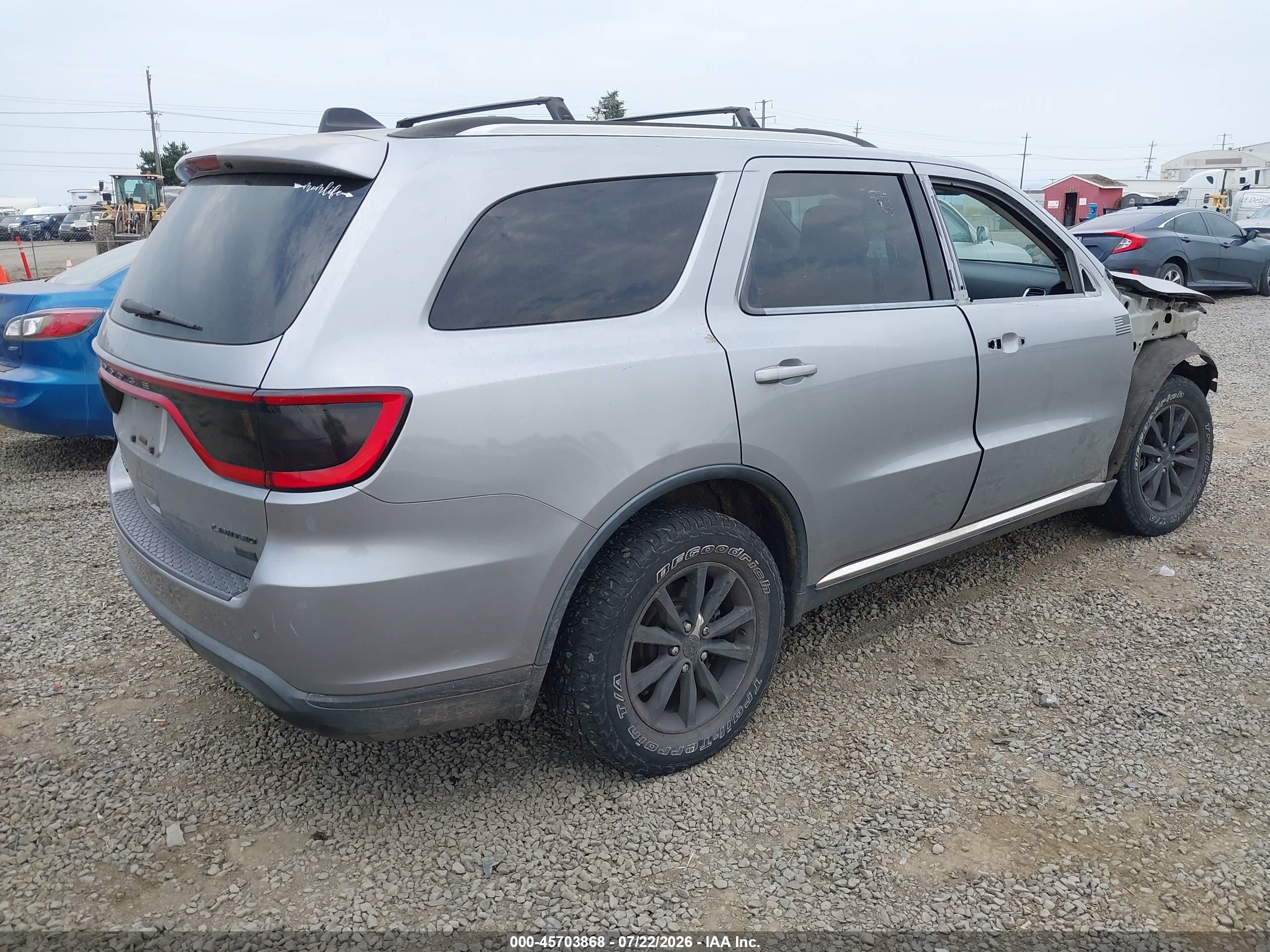 2014 Dodge Durango Limited Silver vin: 1C4RDJDG3EC976403