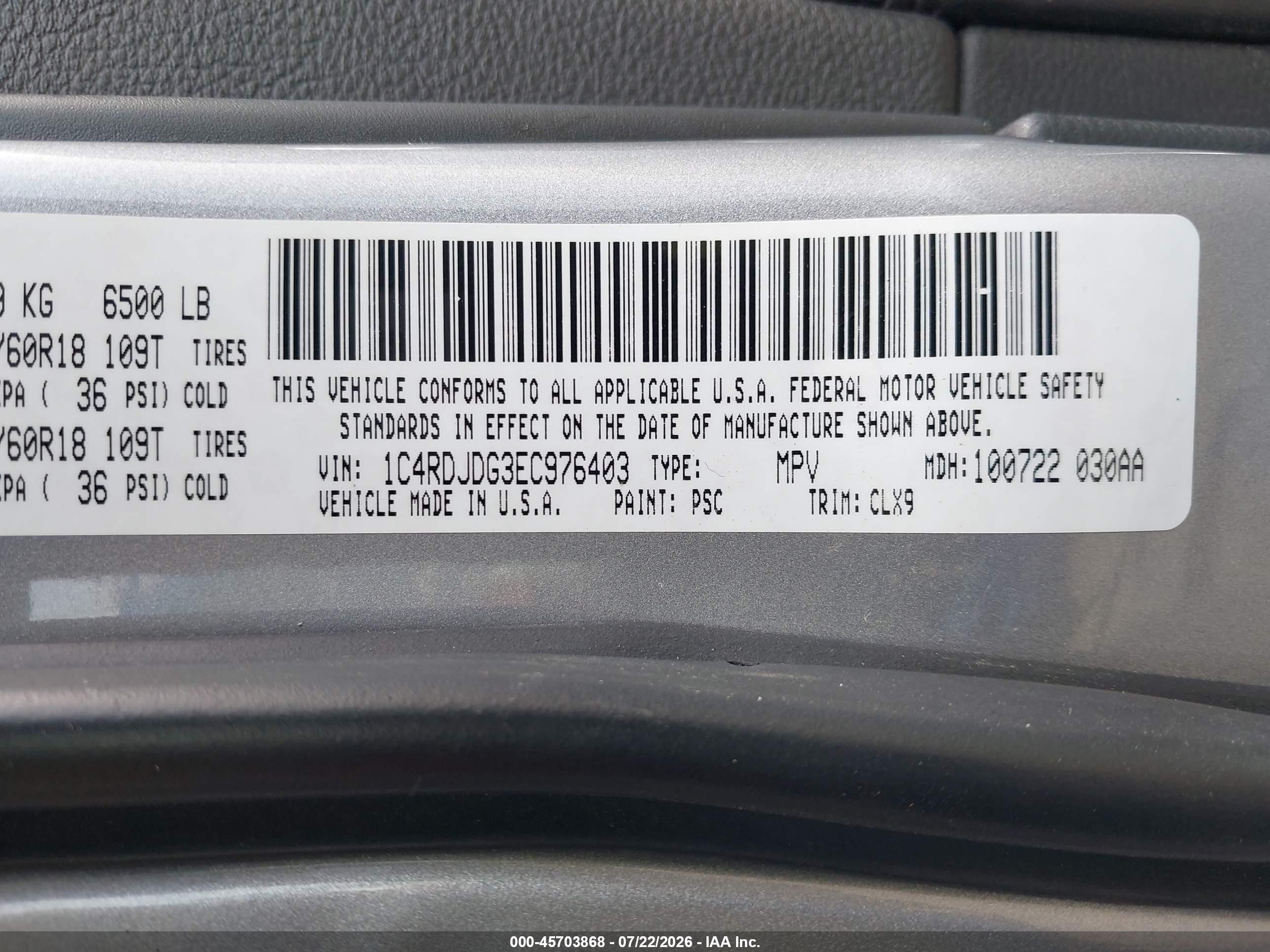 2014 Dodge Durango Limited Silver vin: 1C4RDJDG3EC976403
