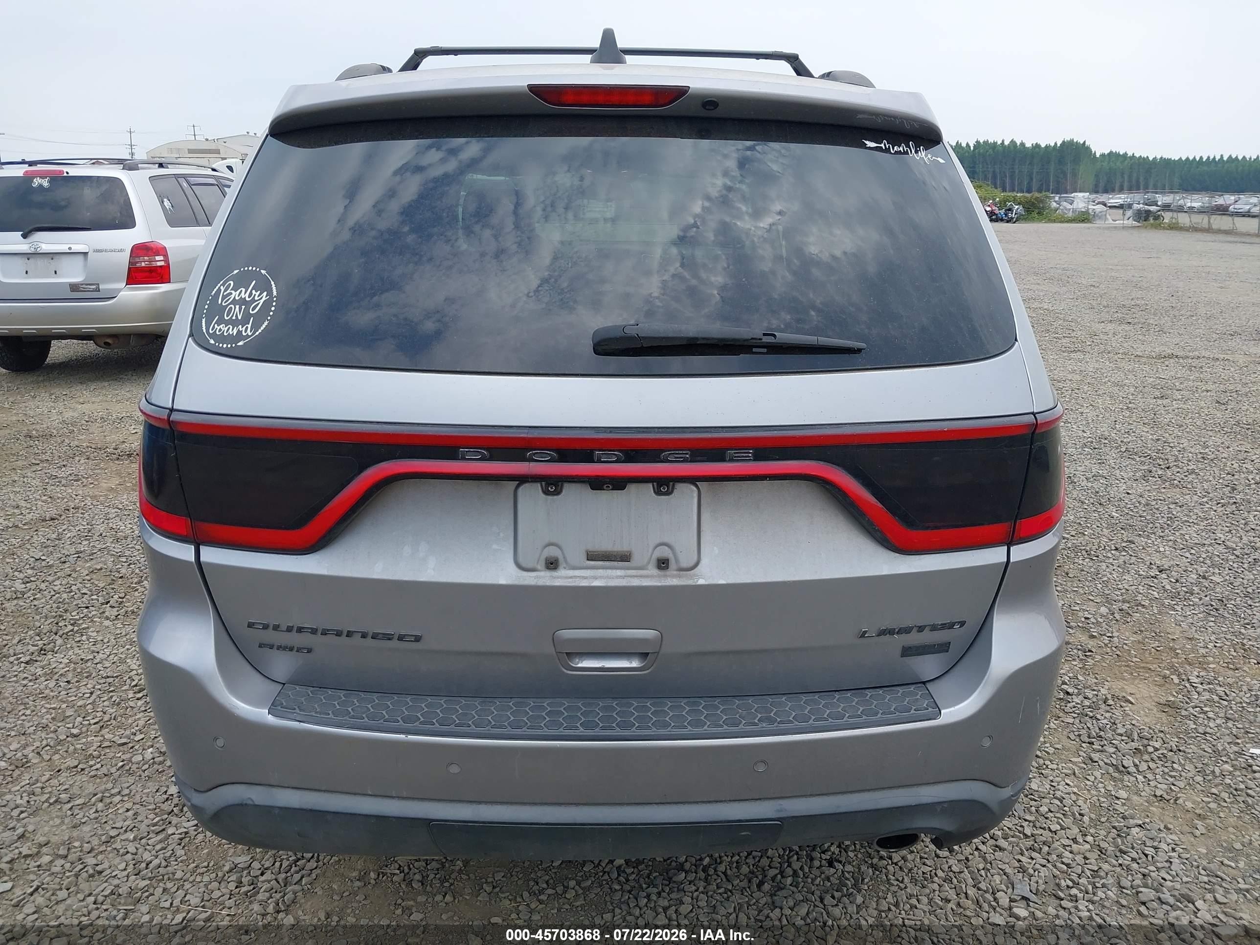 2014 Dodge Durango Limited Silver vin: 1C4RDJDG3EC976403