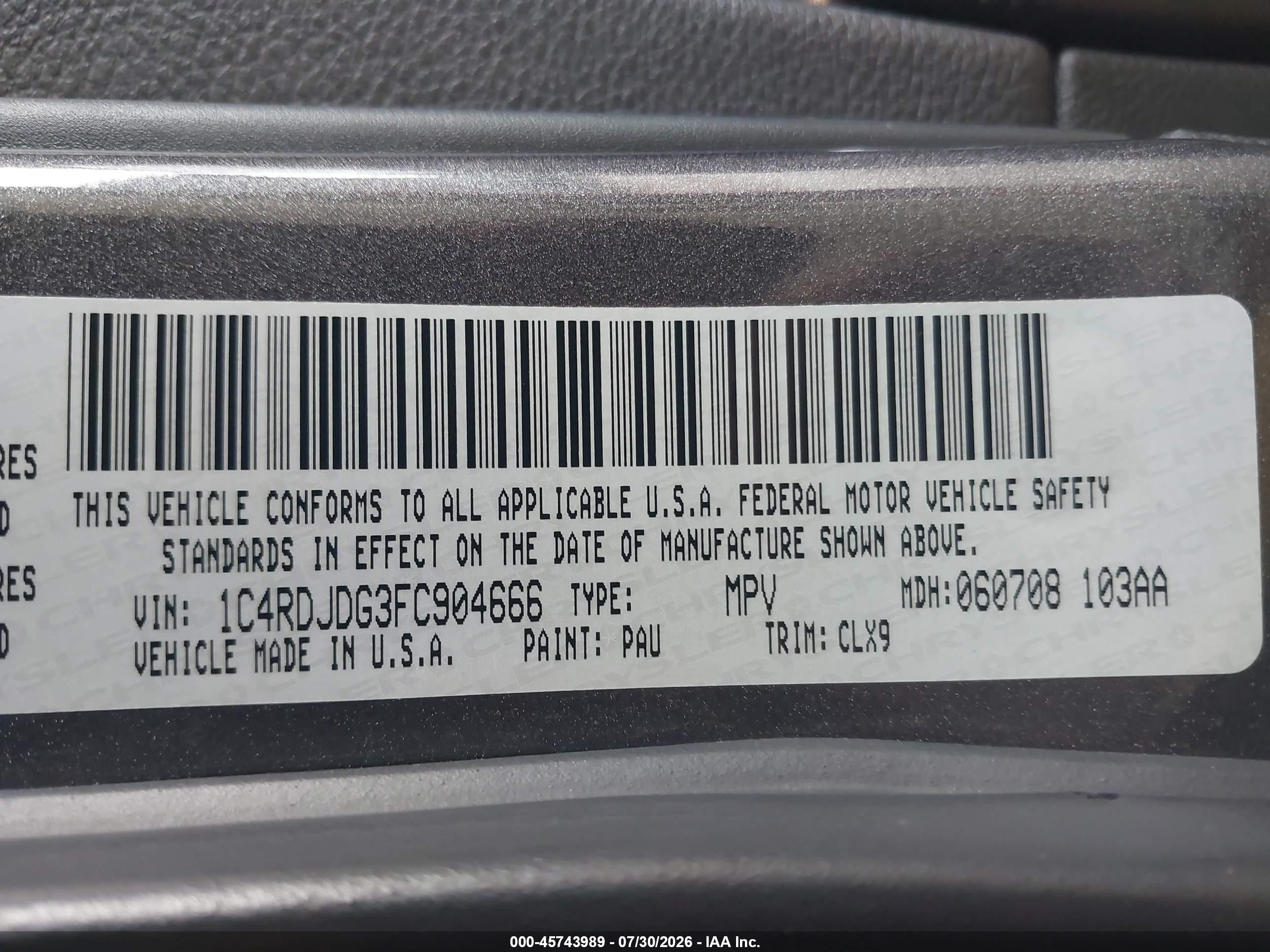 2015 Dodge Durango Limited Gray vin: 1C4RDJDG3FC904666