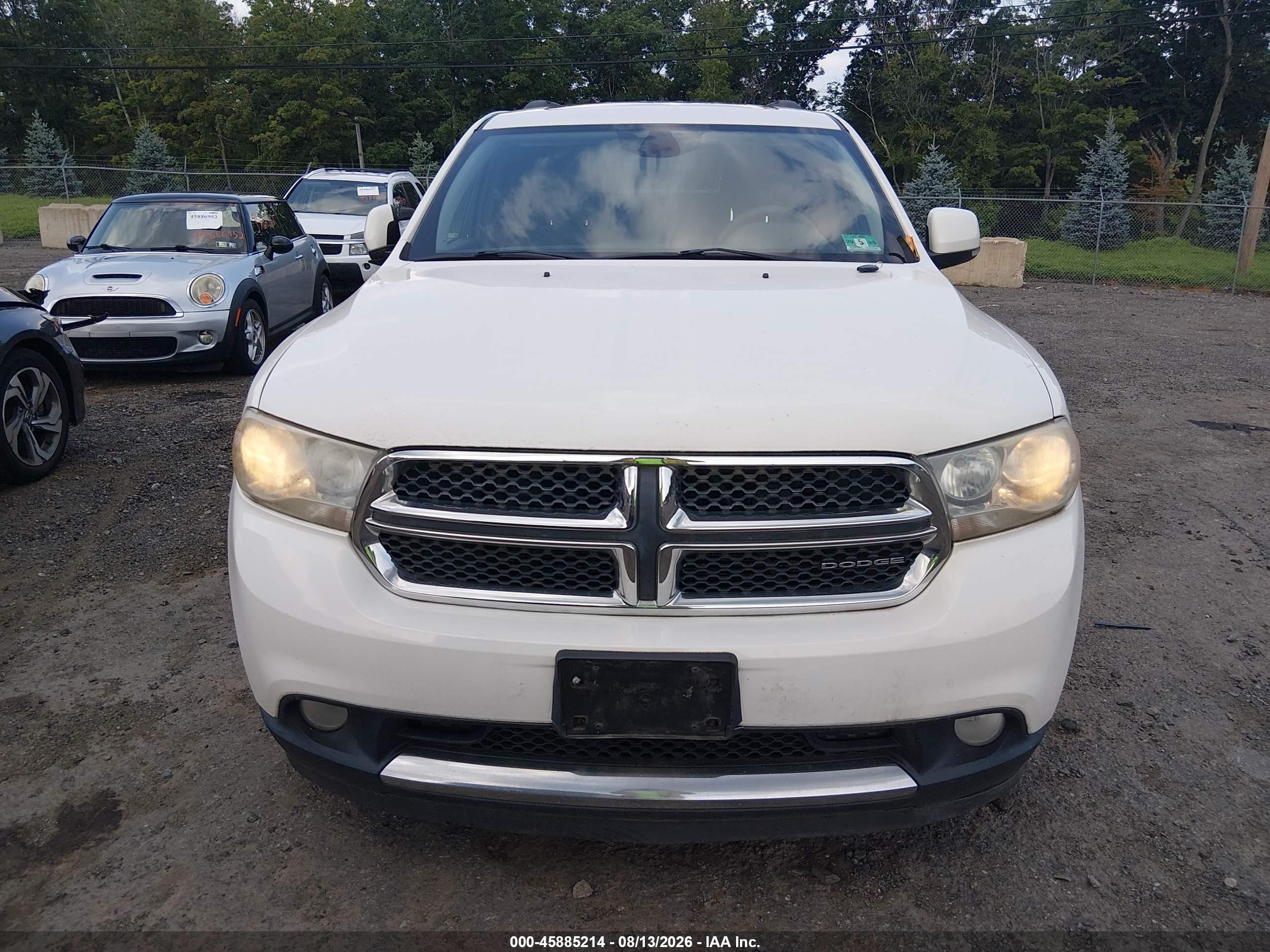 2012 Dodge Durango Crew White vin: 1C4RDJDG4CC121299