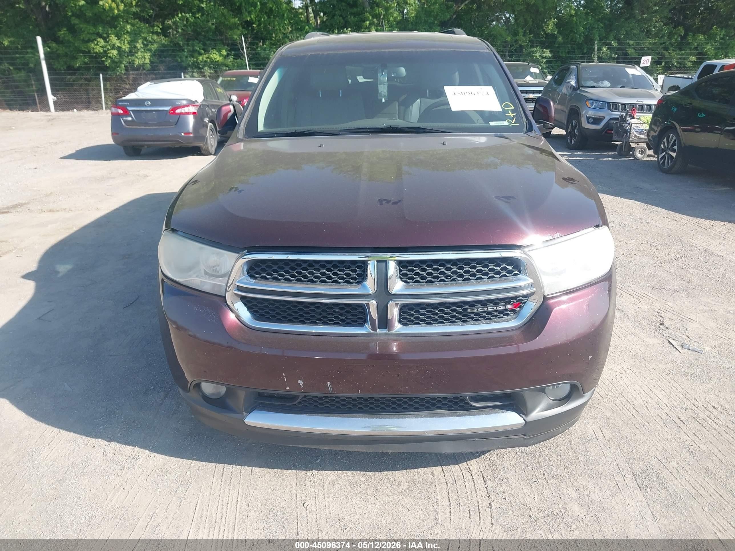 2012 Dodge Durango Crew Maroon vin: 1C4RDJDG4CC337119