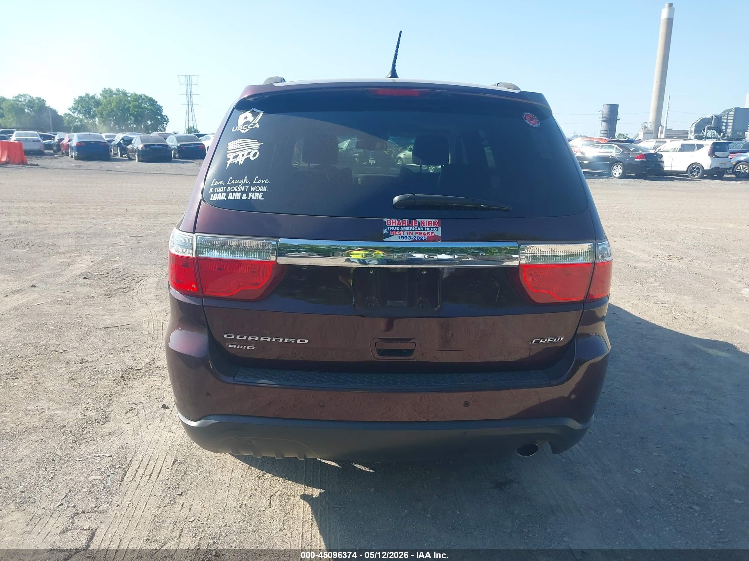 2012 Dodge Durango Crew Maroon vin: 1C4RDJDG4CC337119