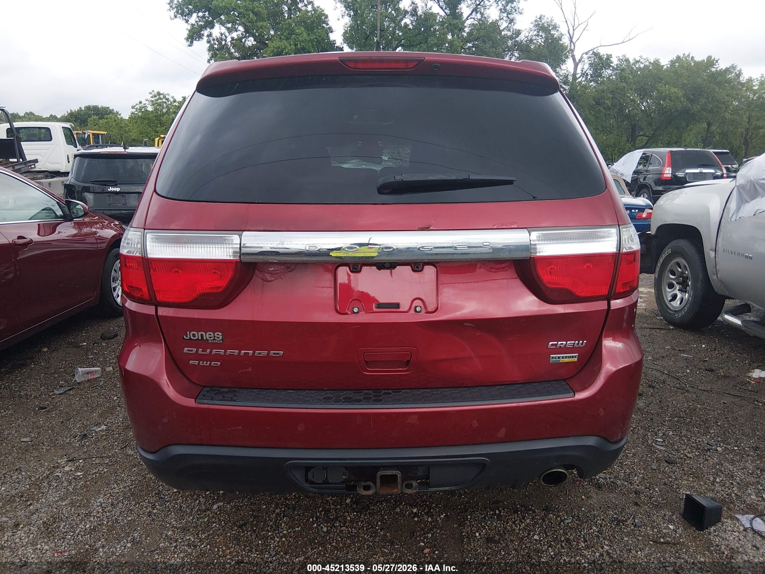 2013 Dodge Durango Crew Red vin: 1C4RDJDG4DC700911