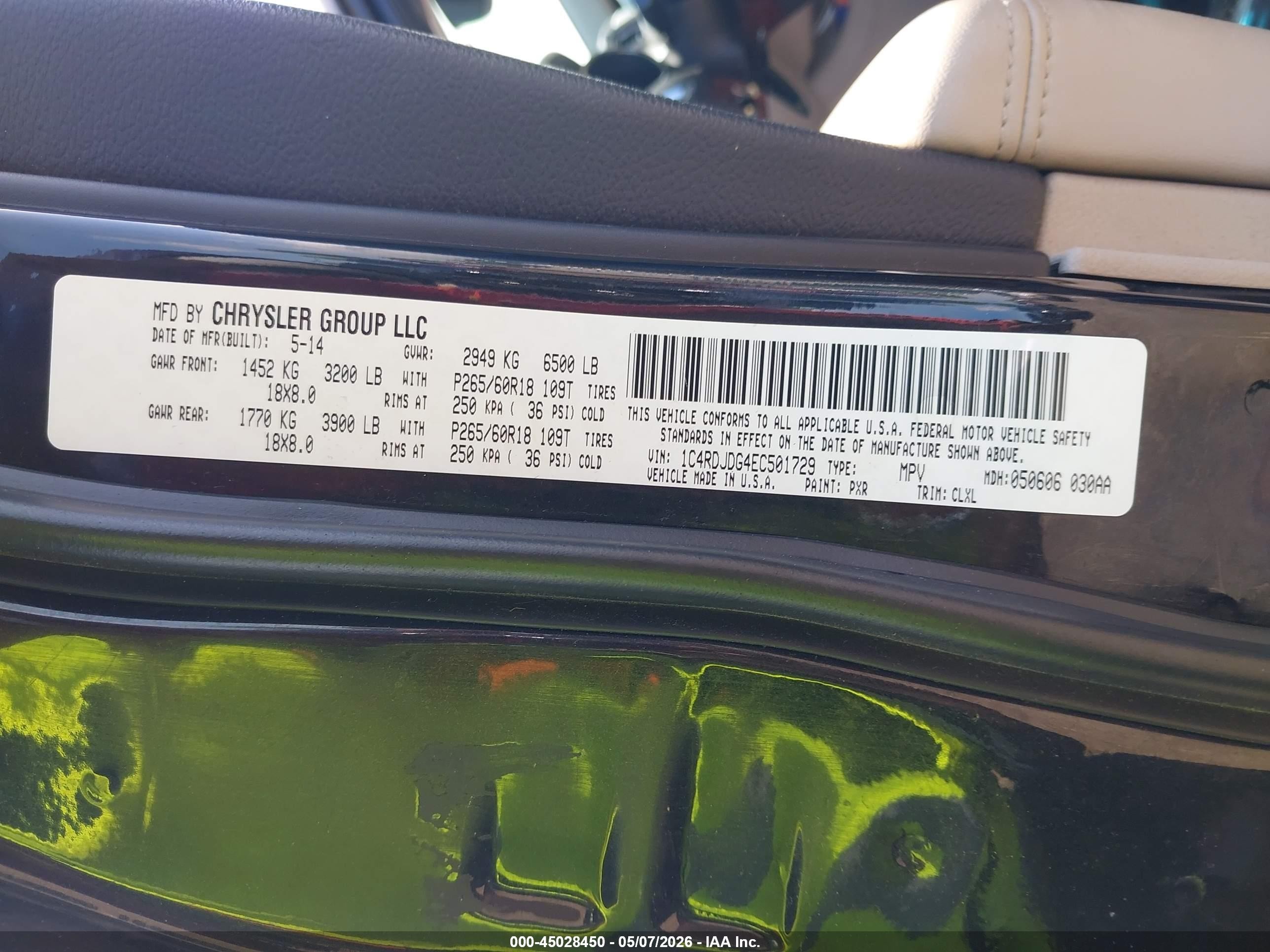 2014 Dodge Durango Limited Black vin: 1C4RDJDG4EC501729