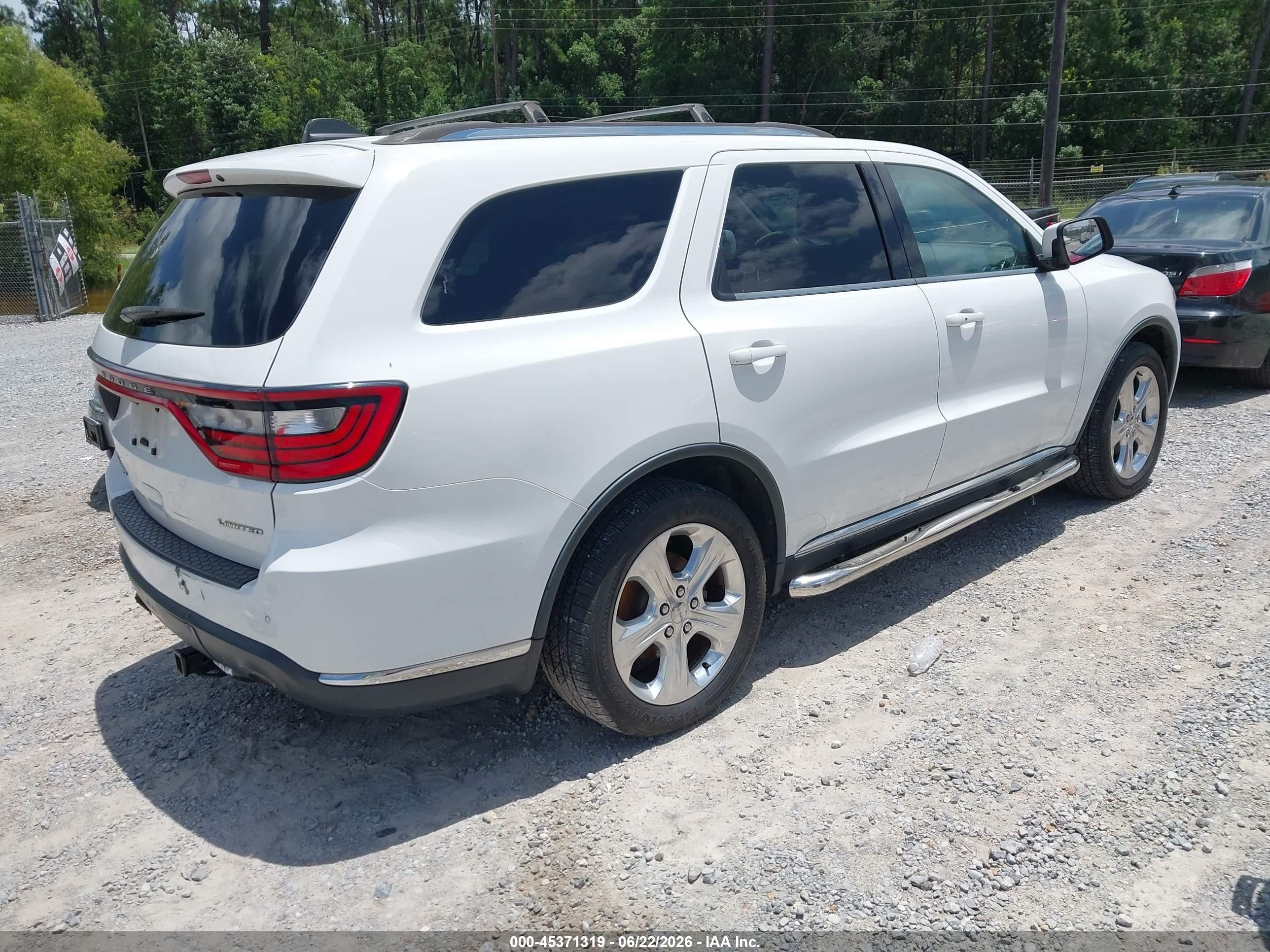 2014 Dodge Durango Limited White vin: 1C4RDJDG4EC973395