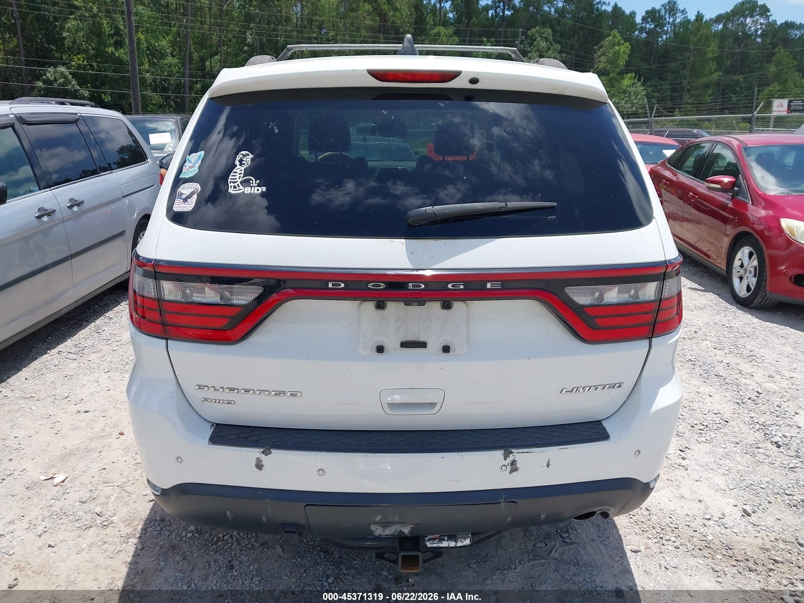 2014 Dodge Durango Limited White vin: 1C4RDJDG4EC973395