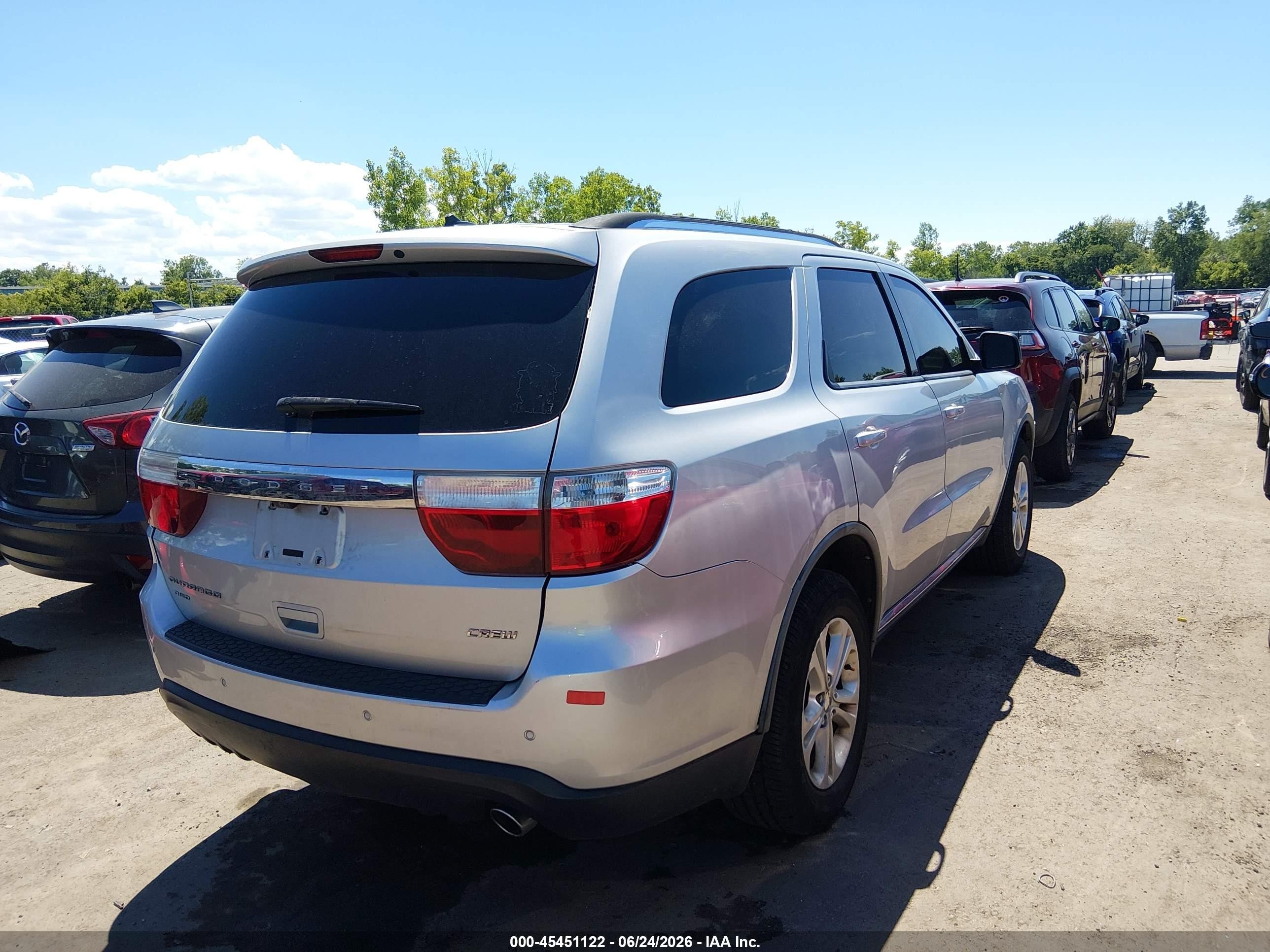 2012 Dodge Durango Crew Silver vin: 1C4RDJDG5CC181141