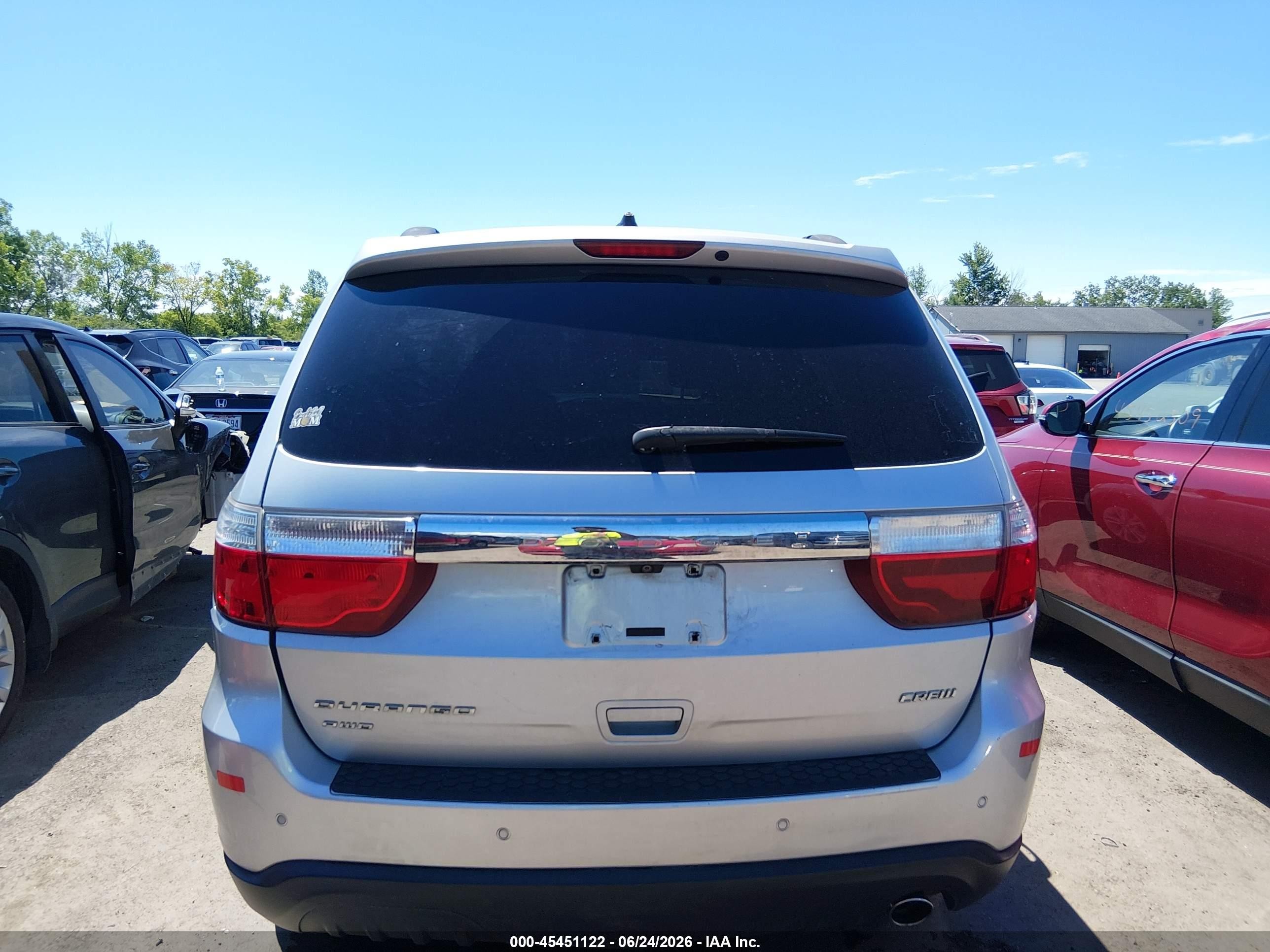 2012 Dodge Durango Crew Silver vin: 1C4RDJDG5CC181141
