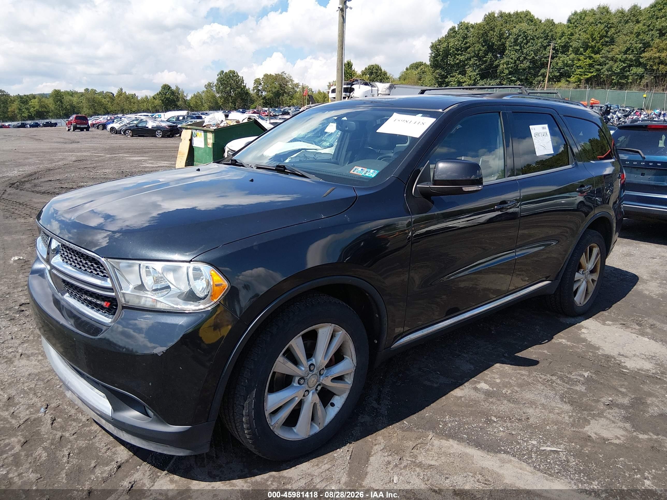 2012 Dodge Durango Crew Черный vin: 1C4RDJDG5CC308826
