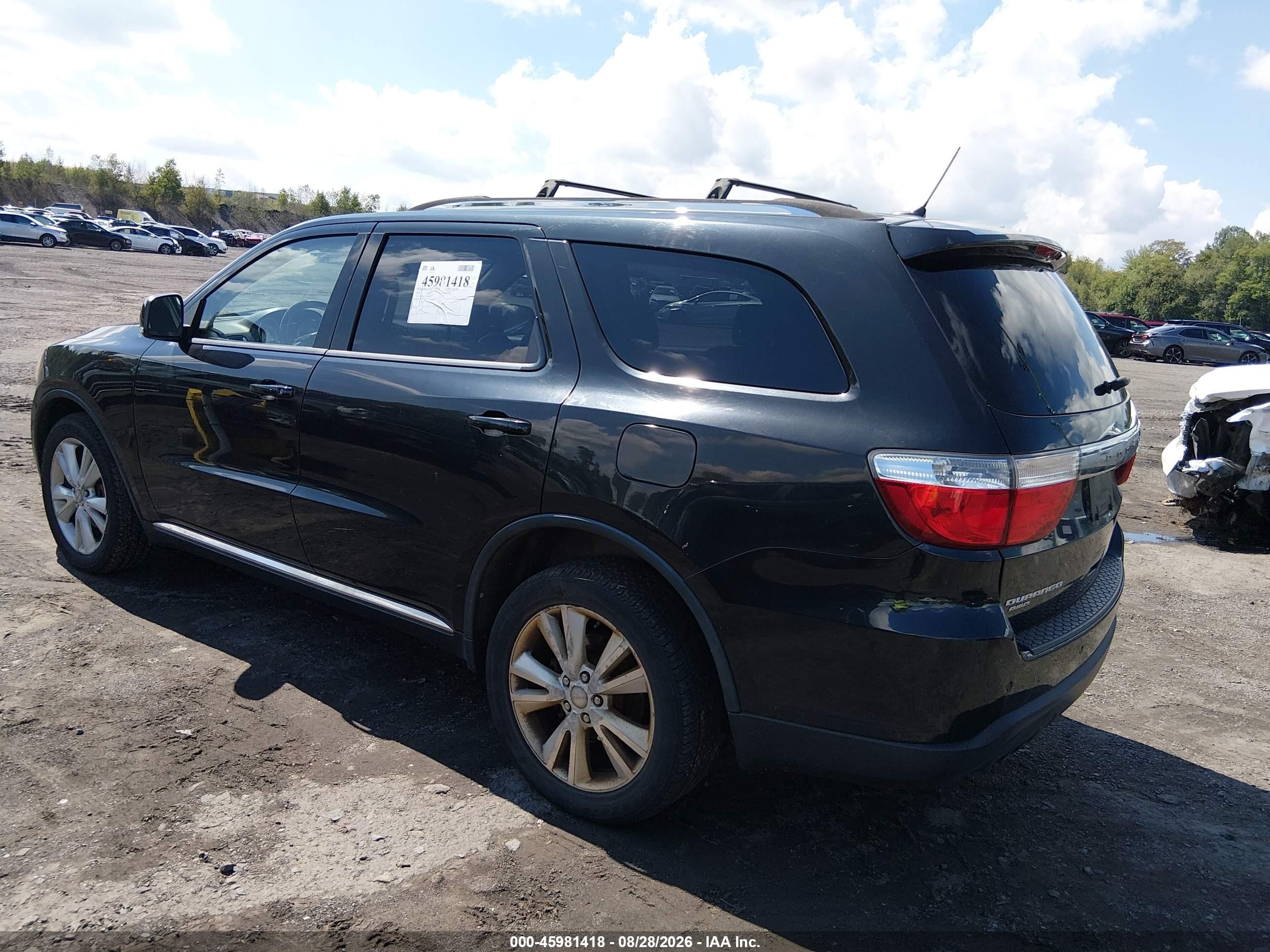 2012 Dodge Durango Crew Черный vin: 1C4RDJDG5CC308826