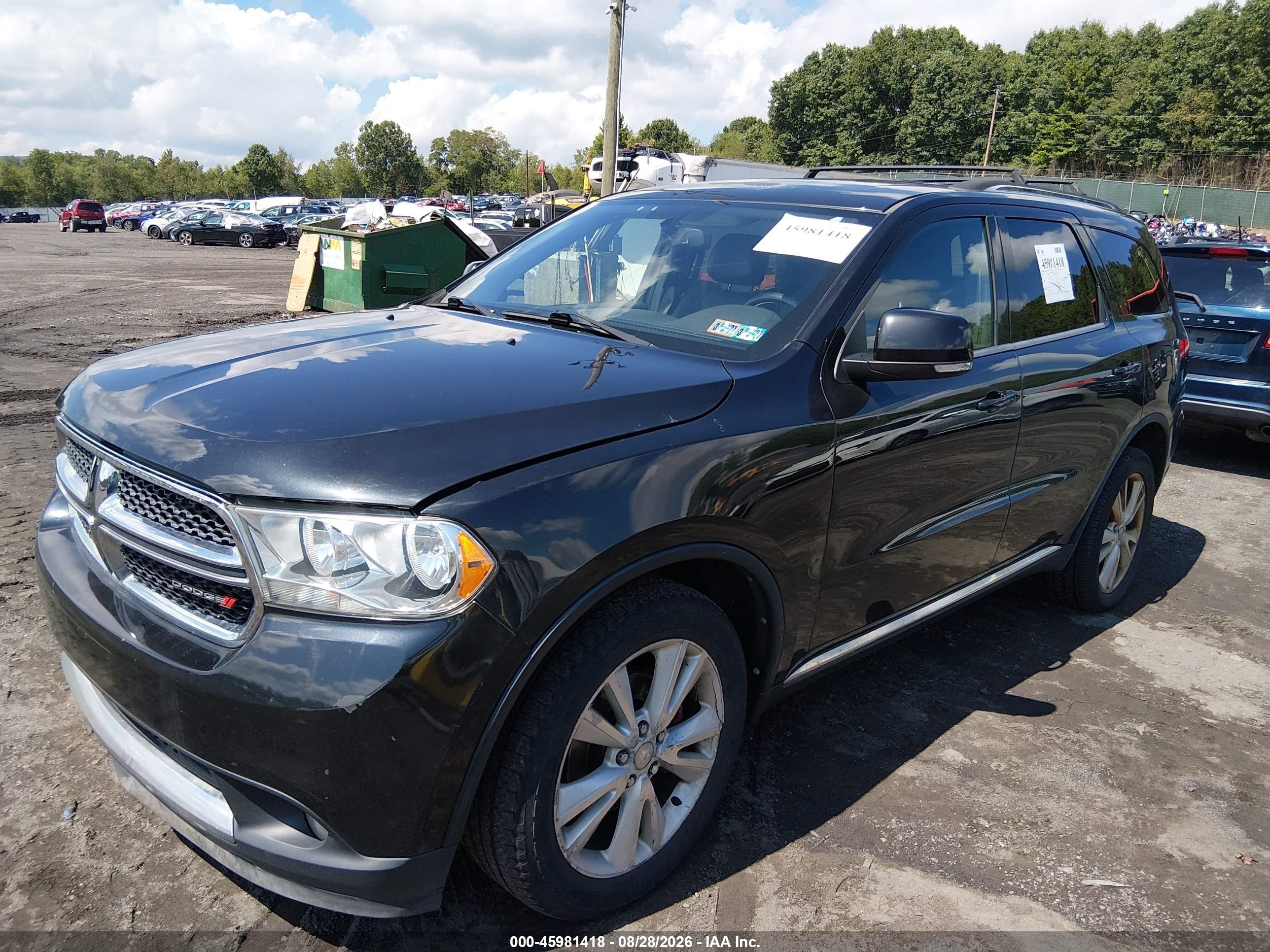 2012 Dodge Durango Crew Черный vin: 1C4RDJDG5CC308826