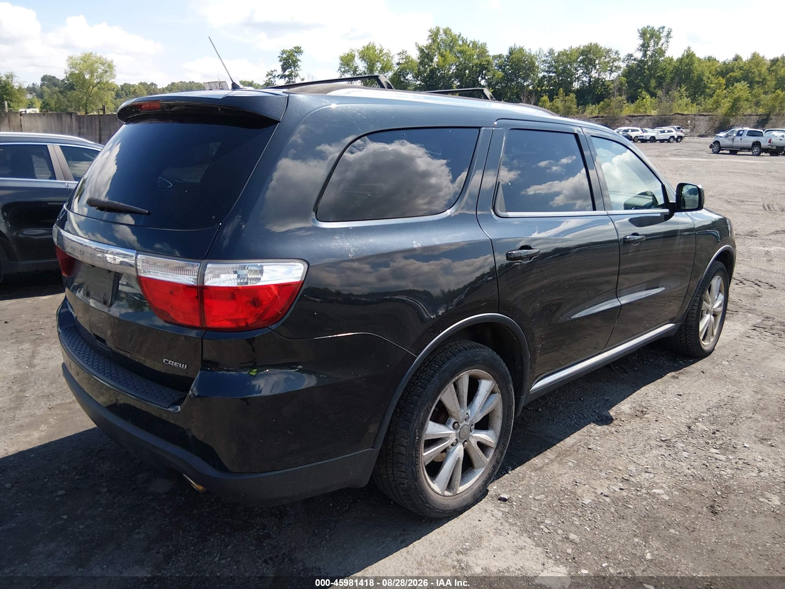 2012 Dodge Durango Crew Черный vin: 1C4RDJDG5CC308826