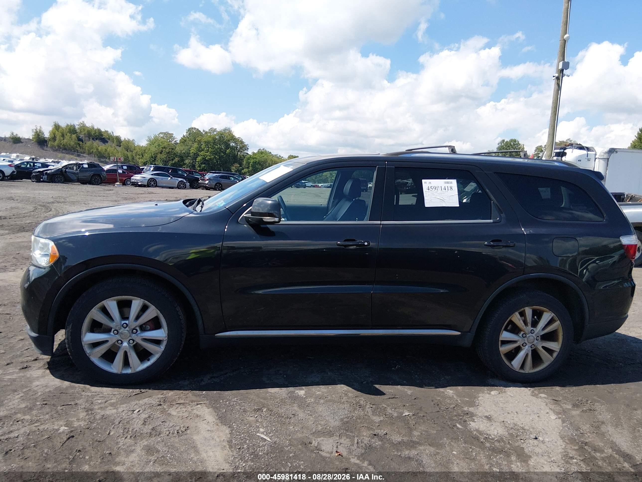 2012 Dodge Durango Crew Черный vin: 1C4RDJDG5CC308826