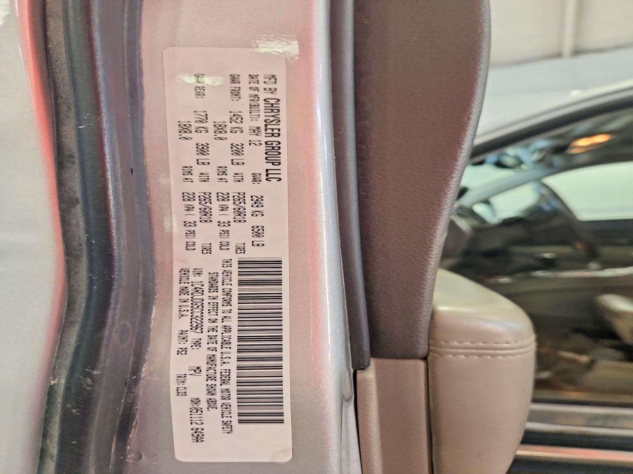 2012 Dodge Durango Crew Silver vin: 1C4RDJDG5CC322967