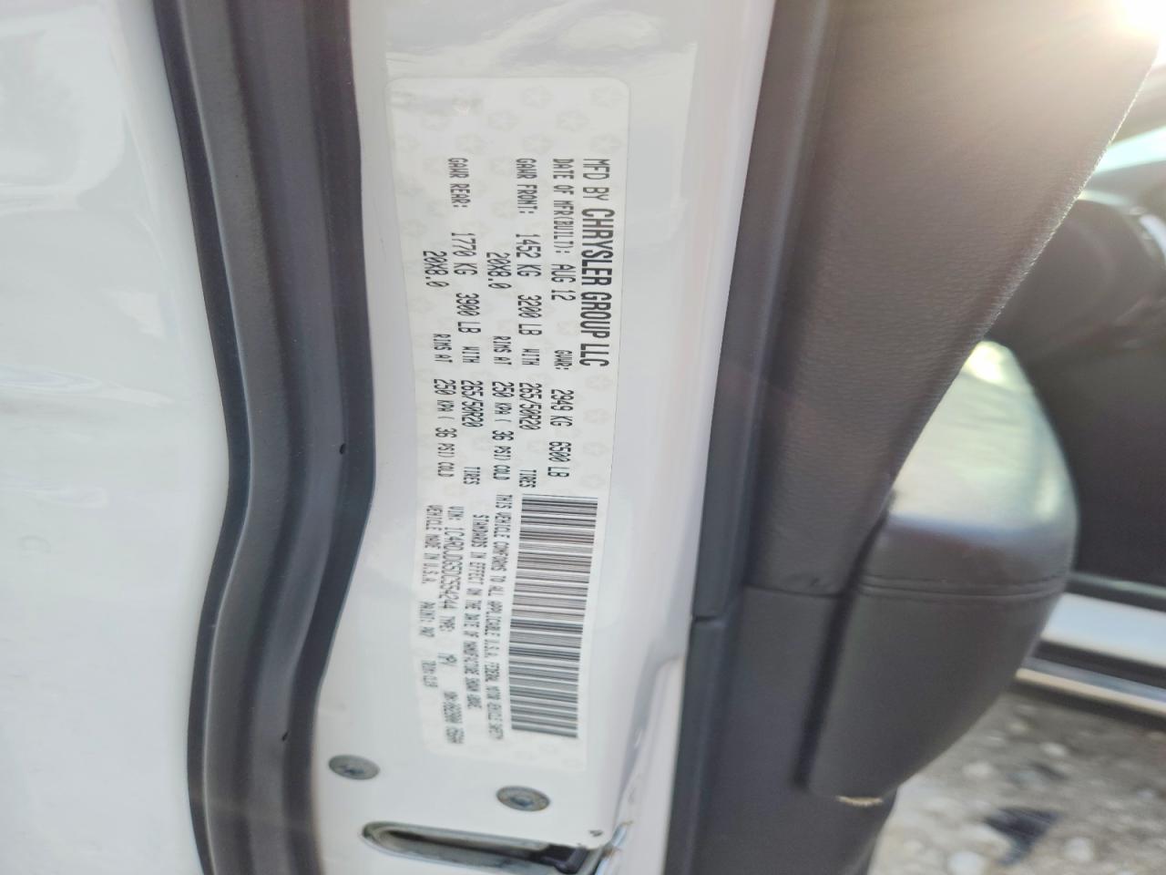 2013 Dodge Durango Crew White vin: 1C4RDJDG5DC554244