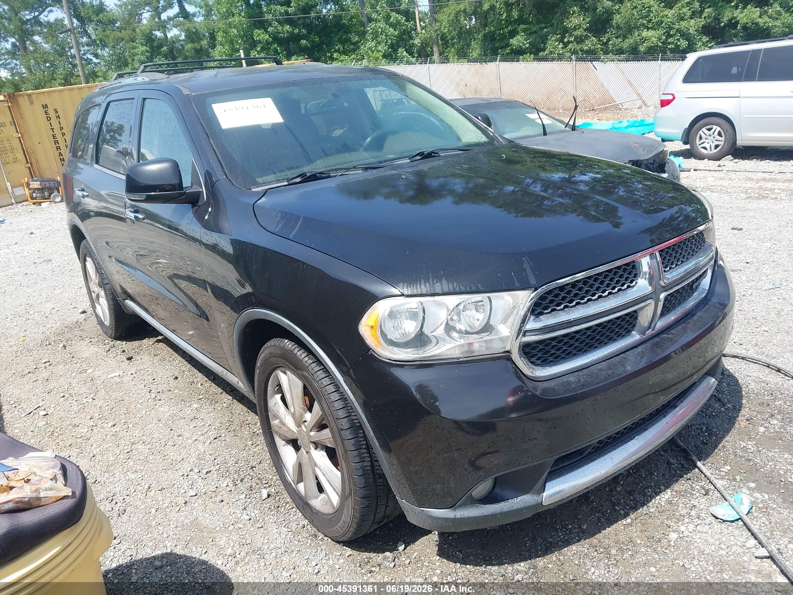 2013 Dodge Durango Crew Black vin: 1C4RDJDG5DC554308