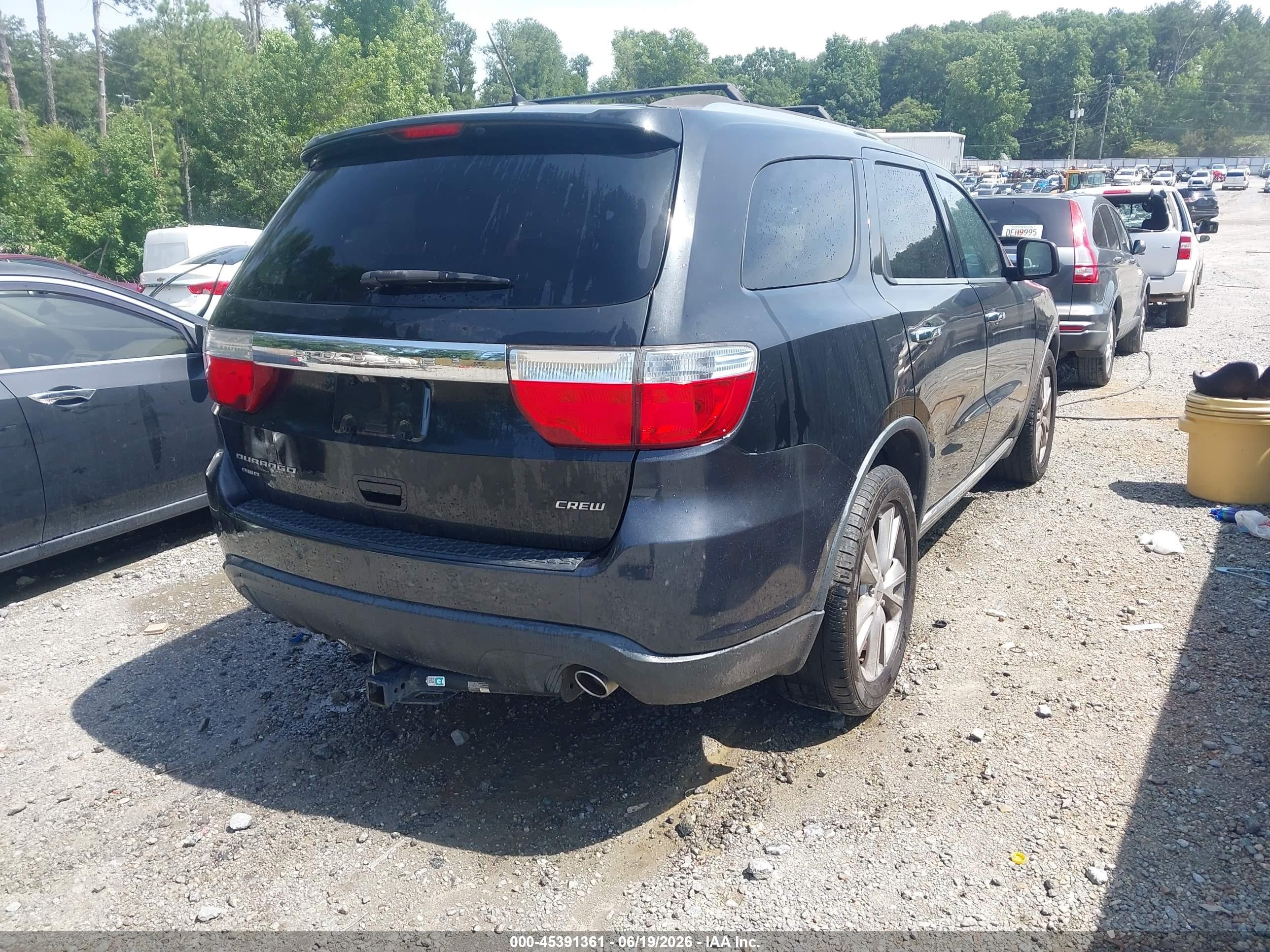 2013 Dodge Durango Crew Black vin: 1C4RDJDG5DC554308