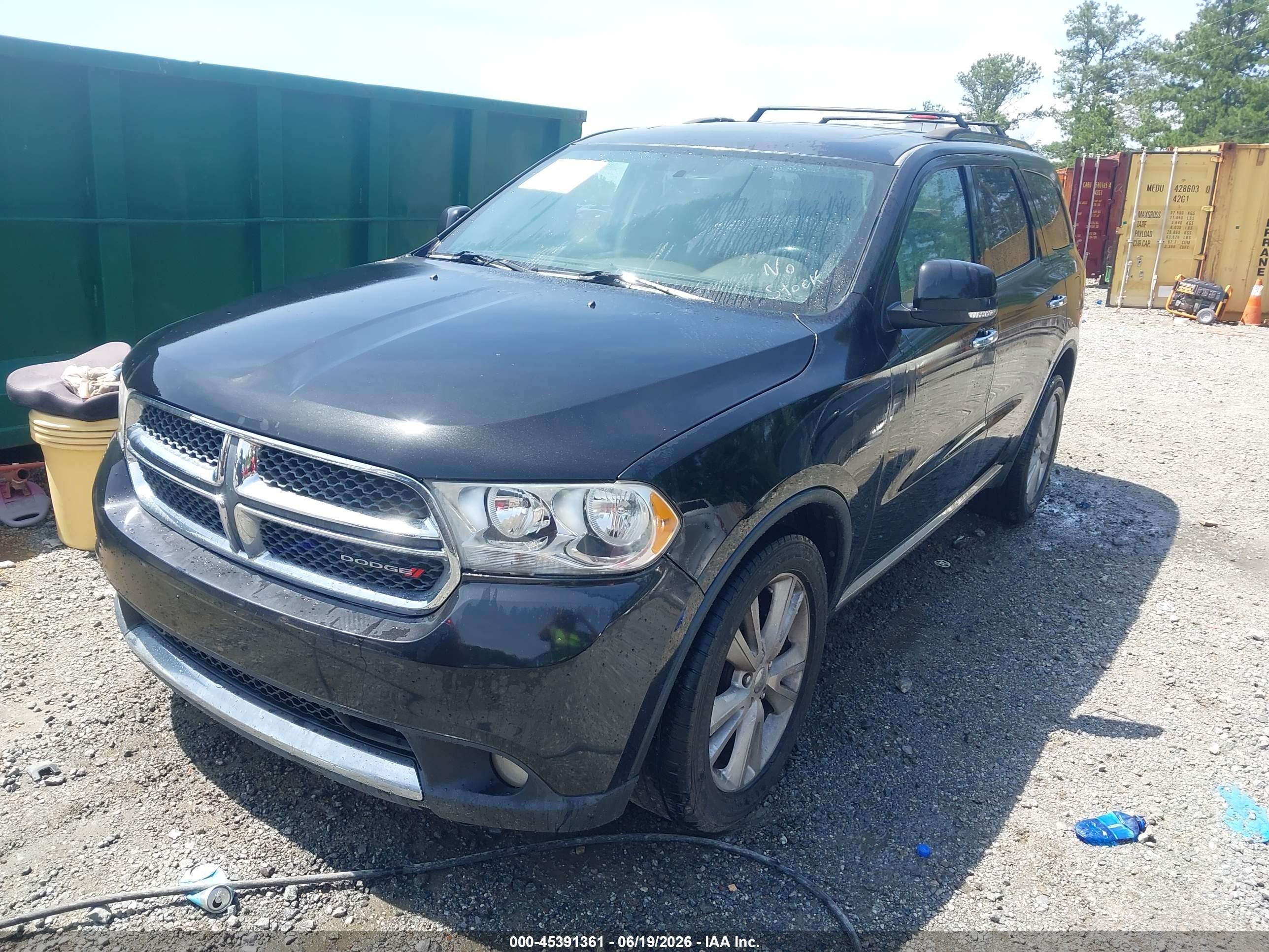 2013 Dodge Durango Crew Black vin: 1C4RDJDG5DC554308