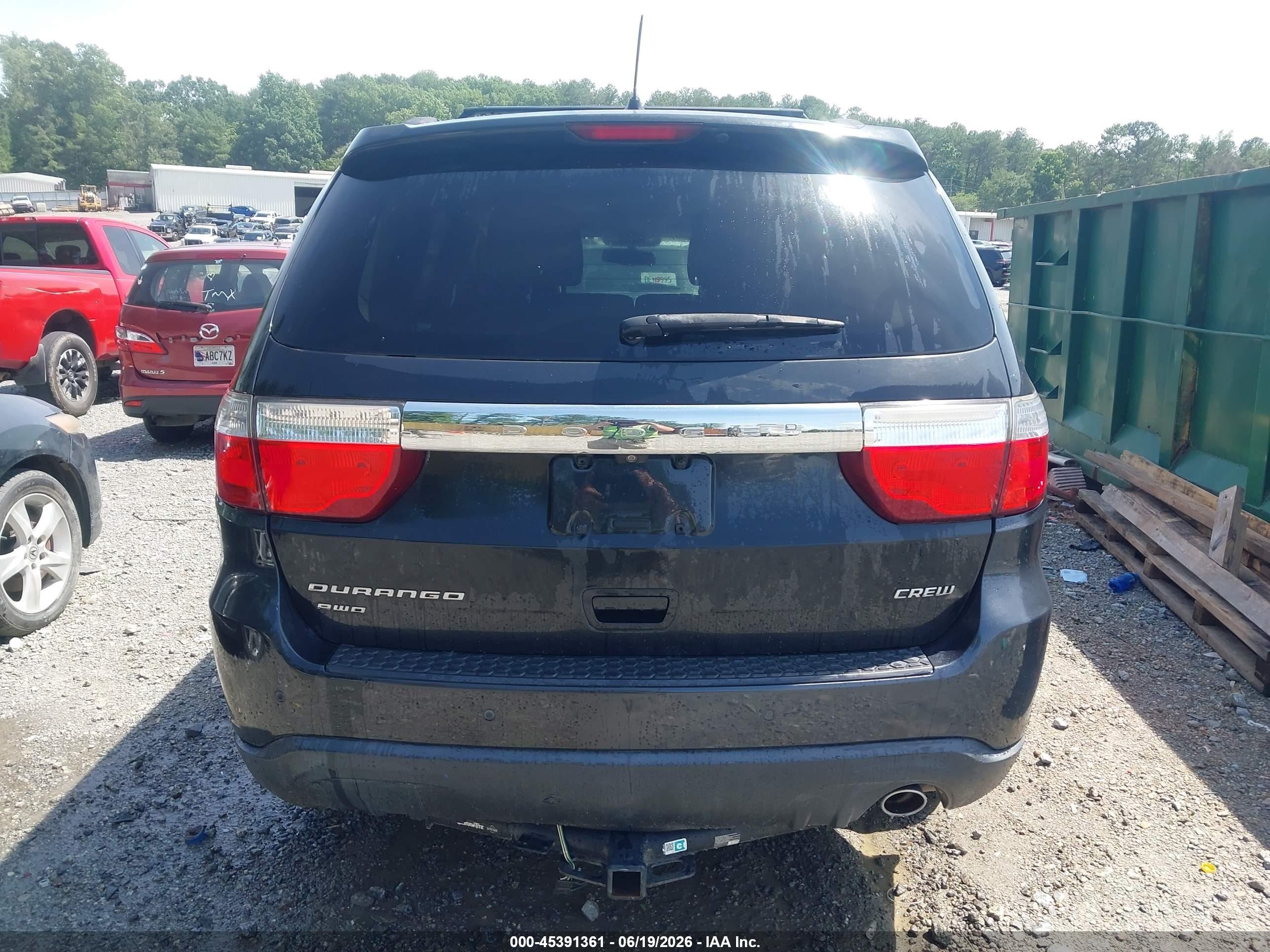 2013 Dodge Durango Crew Black vin: 1C4RDJDG5DC554308
