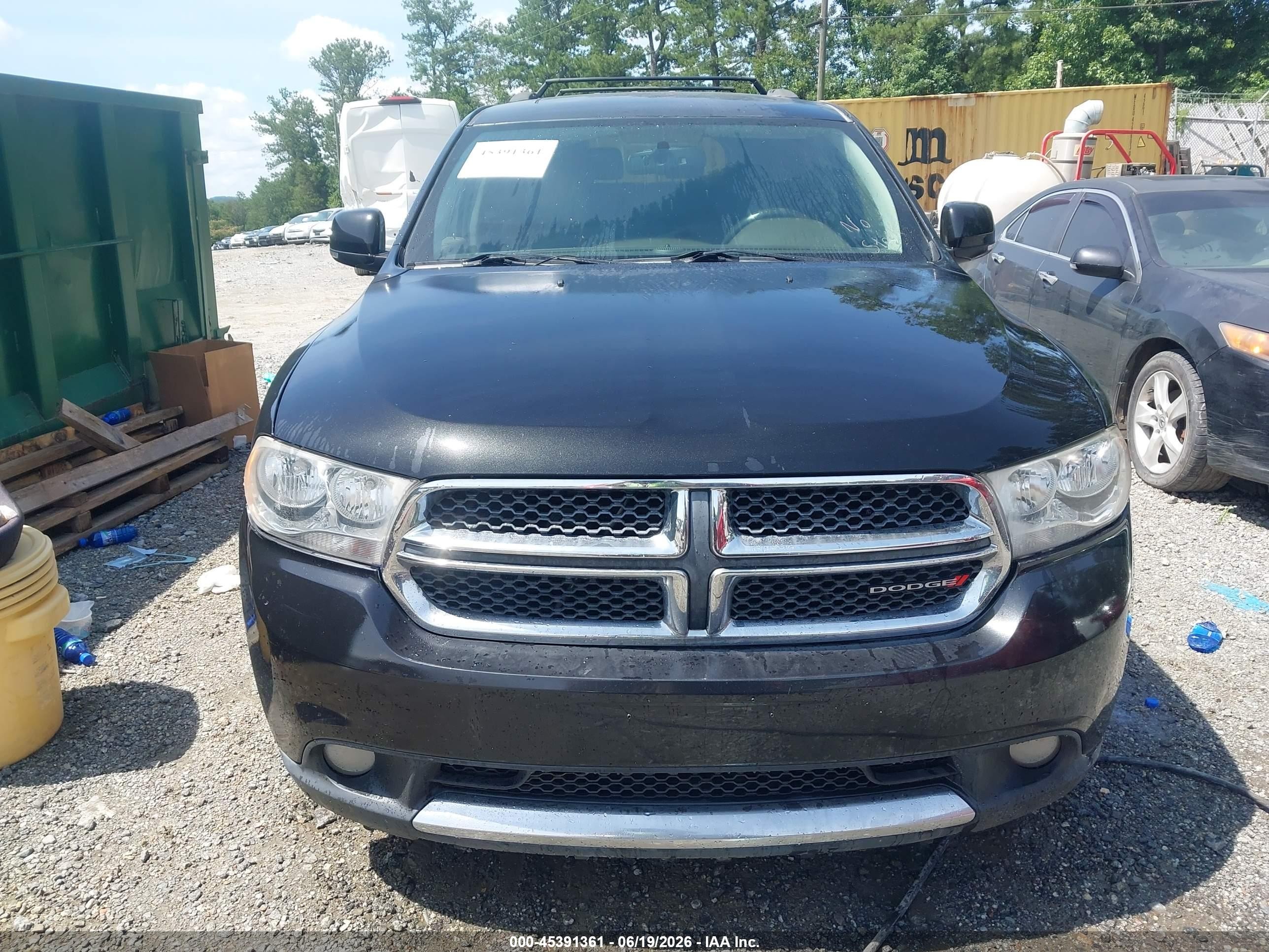 2013 Dodge Durango Crew Black vin: 1C4RDJDG5DC554308