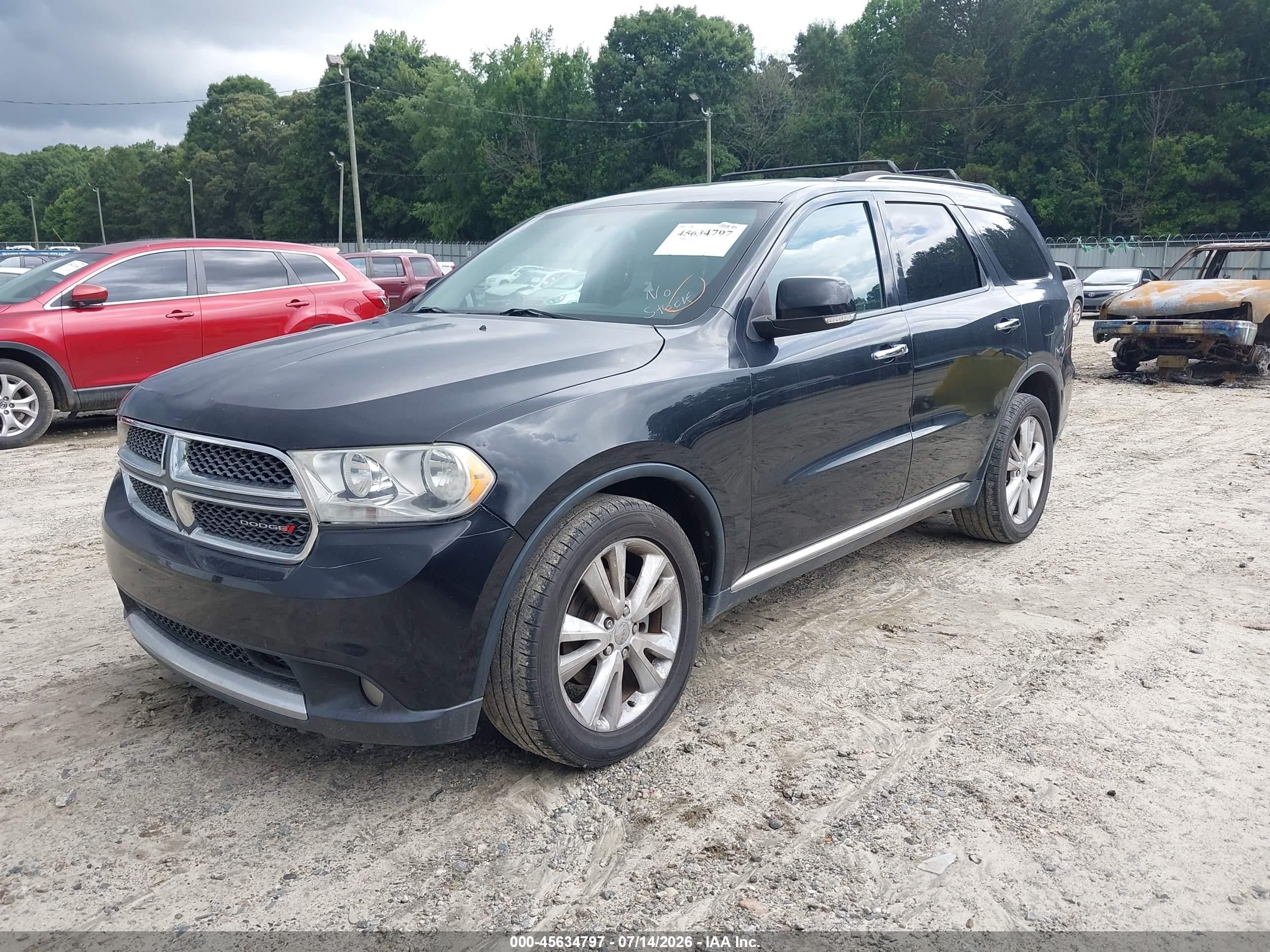 2013 Dodge Durango Crew Black vin: 1C4RDJDG5DC554308