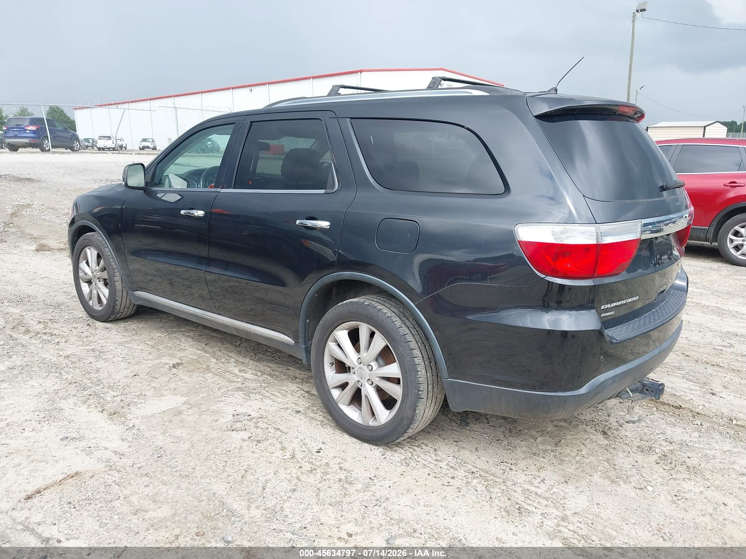 2013 Dodge Durango Crew Black vin: 1C4RDJDG5DC554308