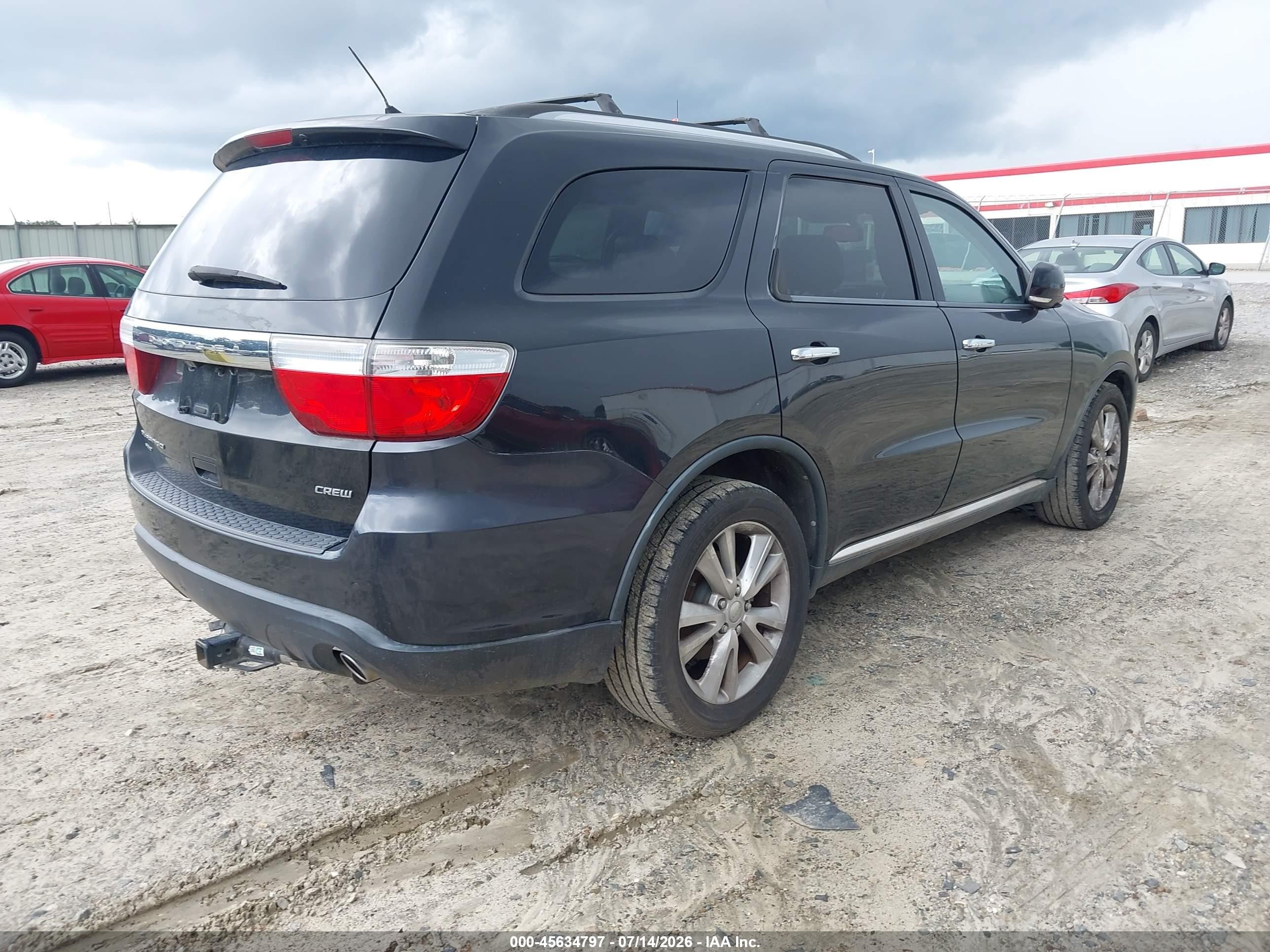 2013 Dodge Durango Crew Black vin: 1C4RDJDG5DC554308