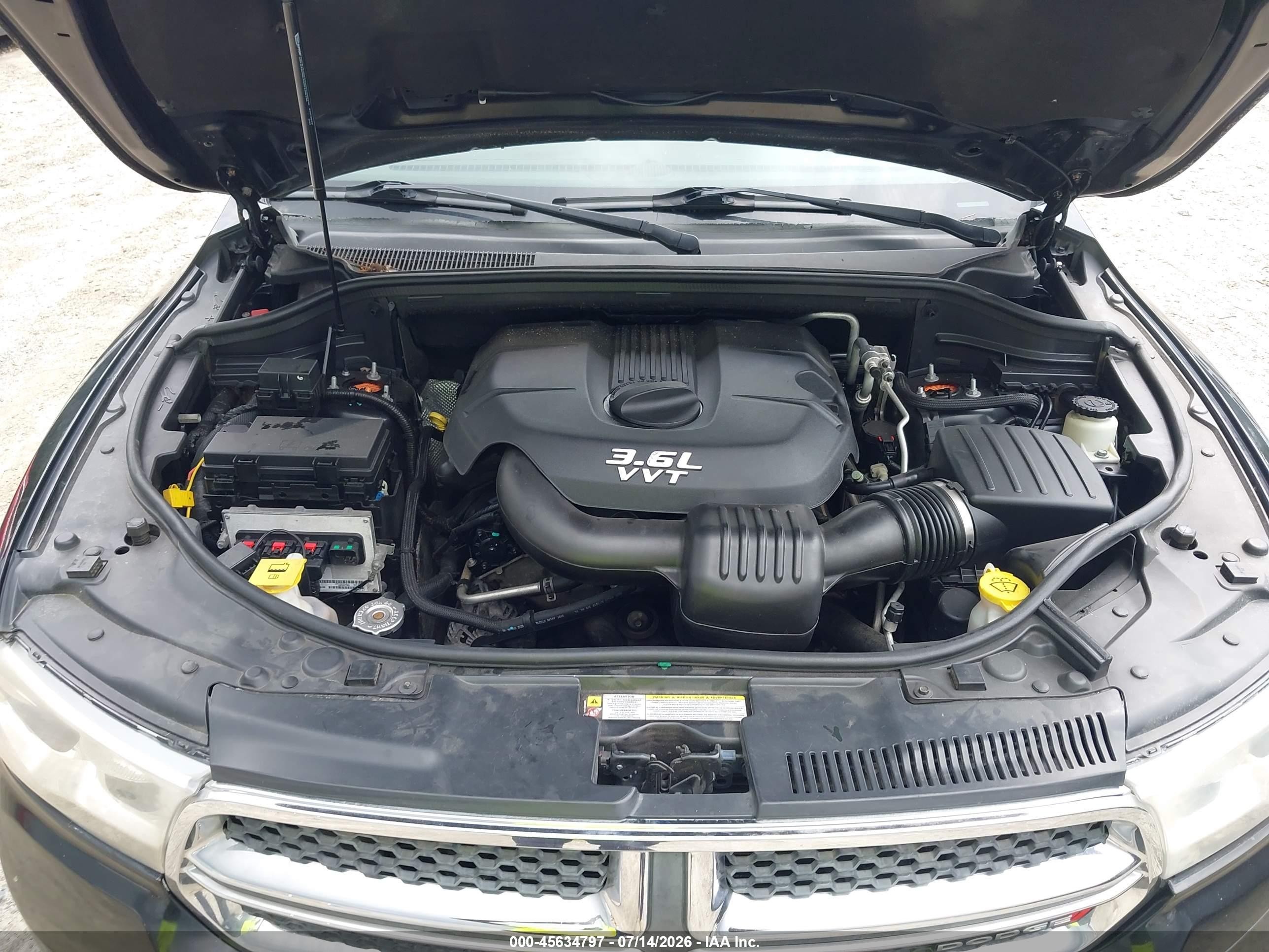 2013 Dodge Durango Crew Black vin: 1C4RDJDG5DC554308