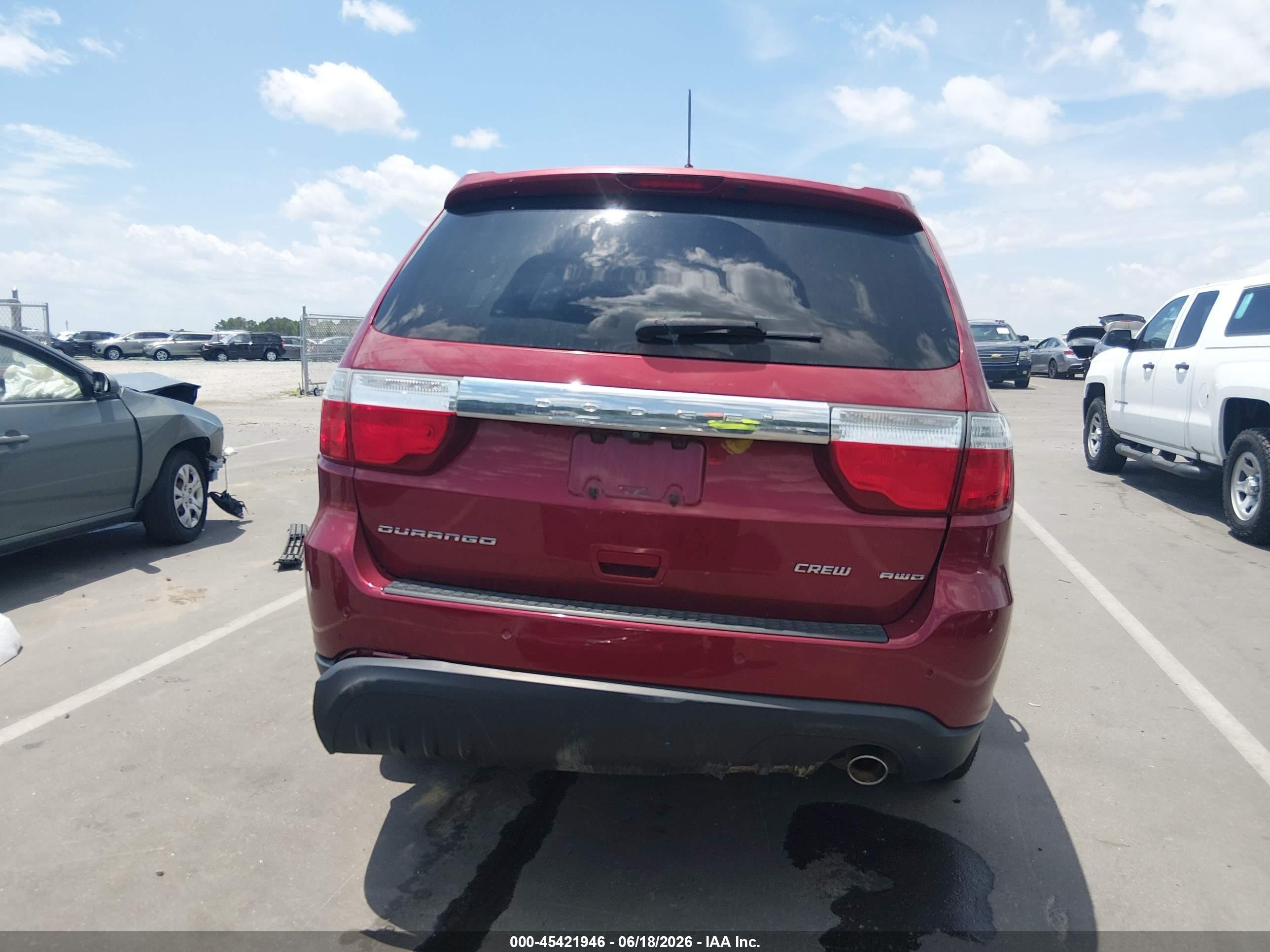 2013 Dodge Durango Crew Red vin: 1C4RDJDG5DC674397